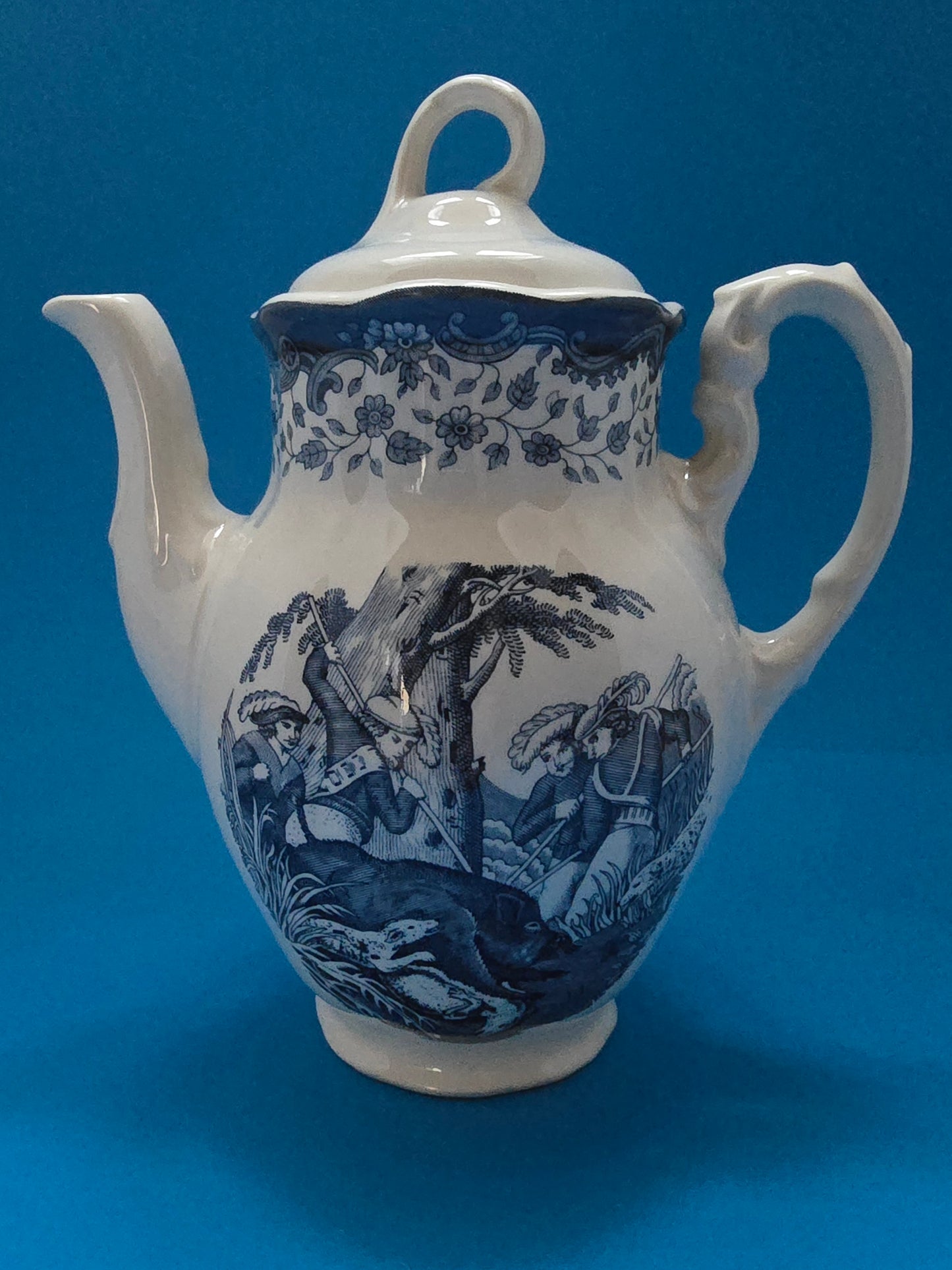 La Cartuja de Sevilla Blue Transferware Teapot - Pickman Spain