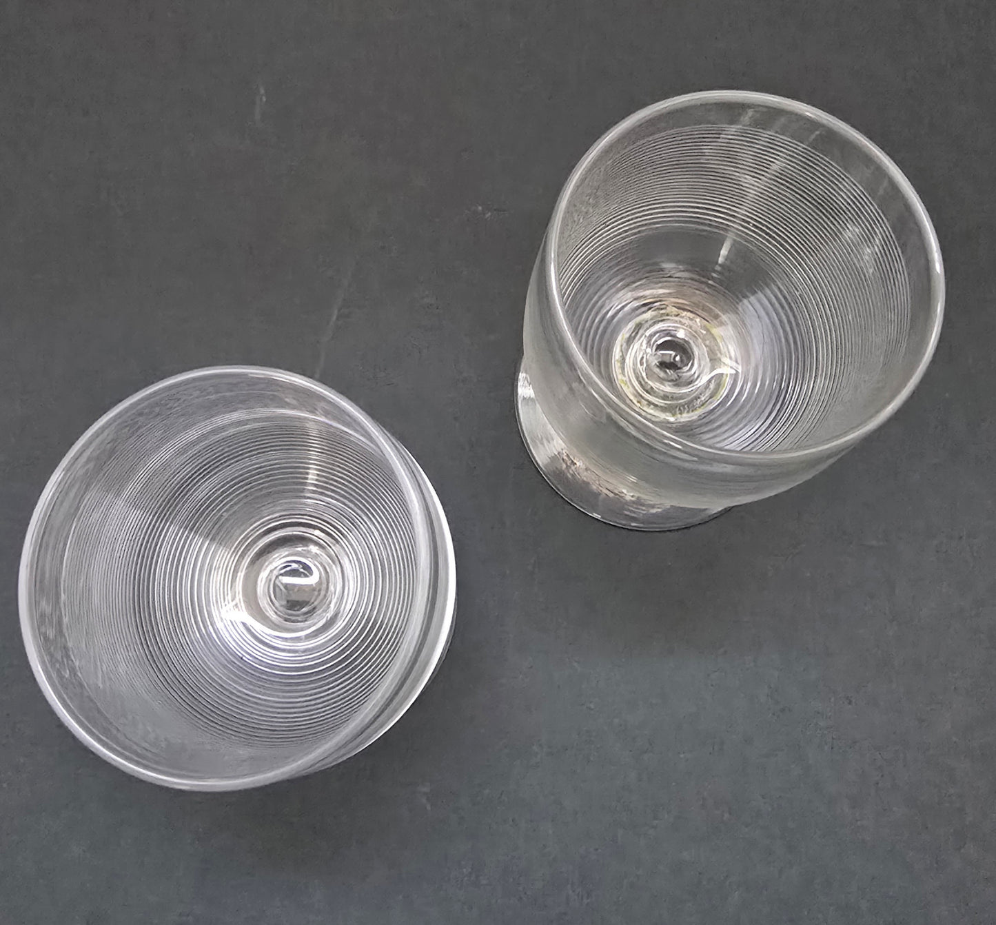 1900s Frisian Thread Glass Goblets - Set of 2