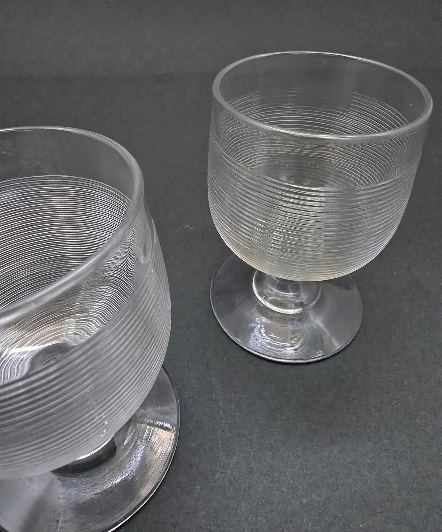 1900s Frisian Thread Glass Goblets - Set of 2
