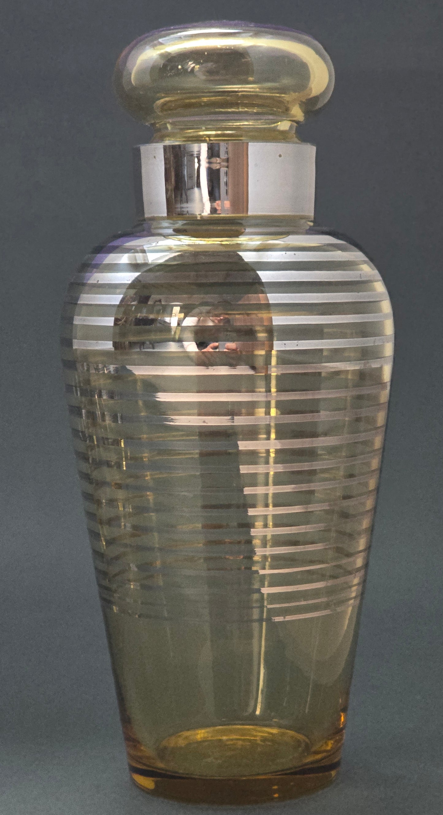 1930s Art Deco Bohemian Crystal Cocktail Set with Yellow Accents
