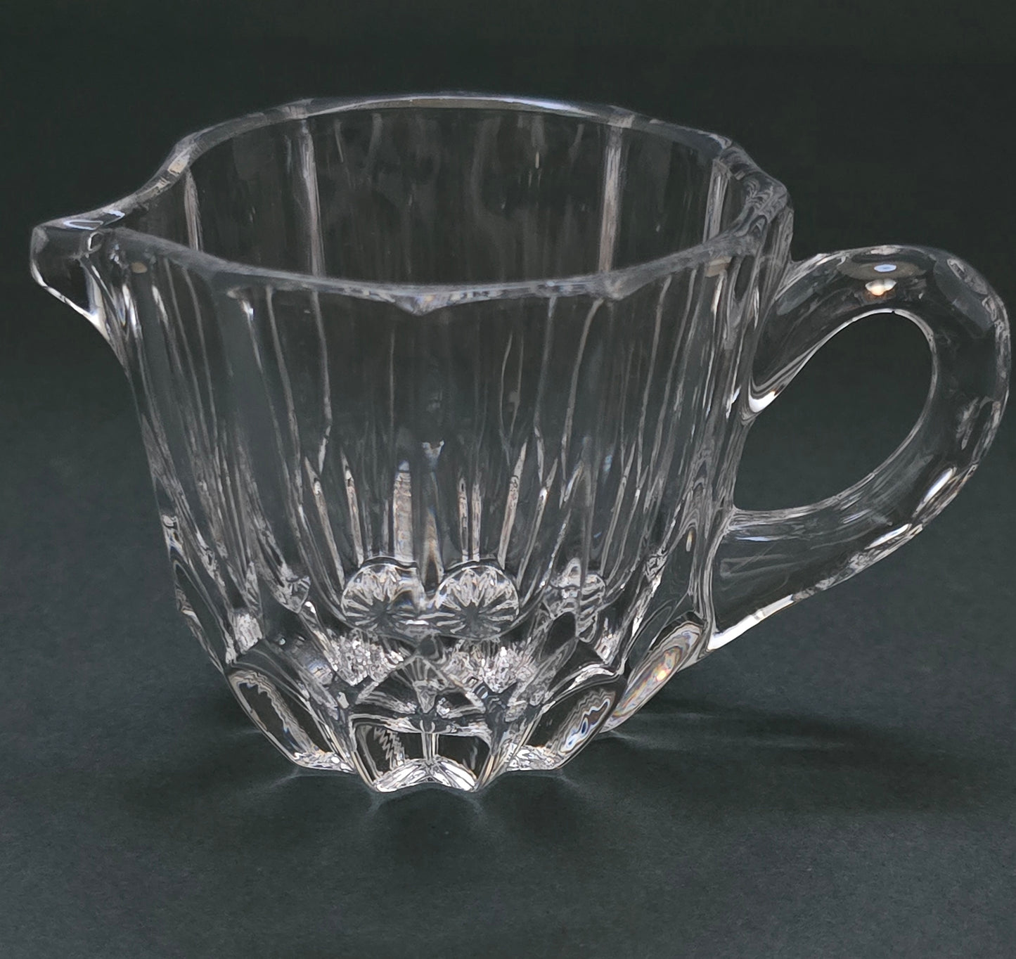 German Crystal Creamer - 1940s Cut Glass Mini Pitcher