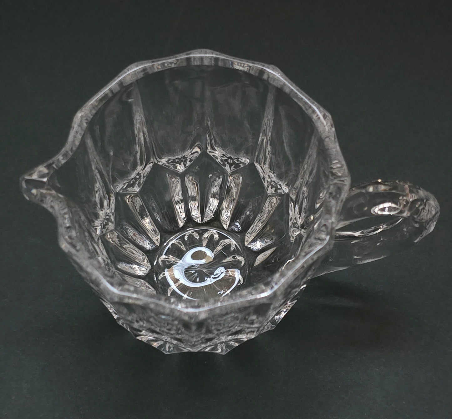 German Crystal Creamer - 1940s Cut Glass Mini Pitcher