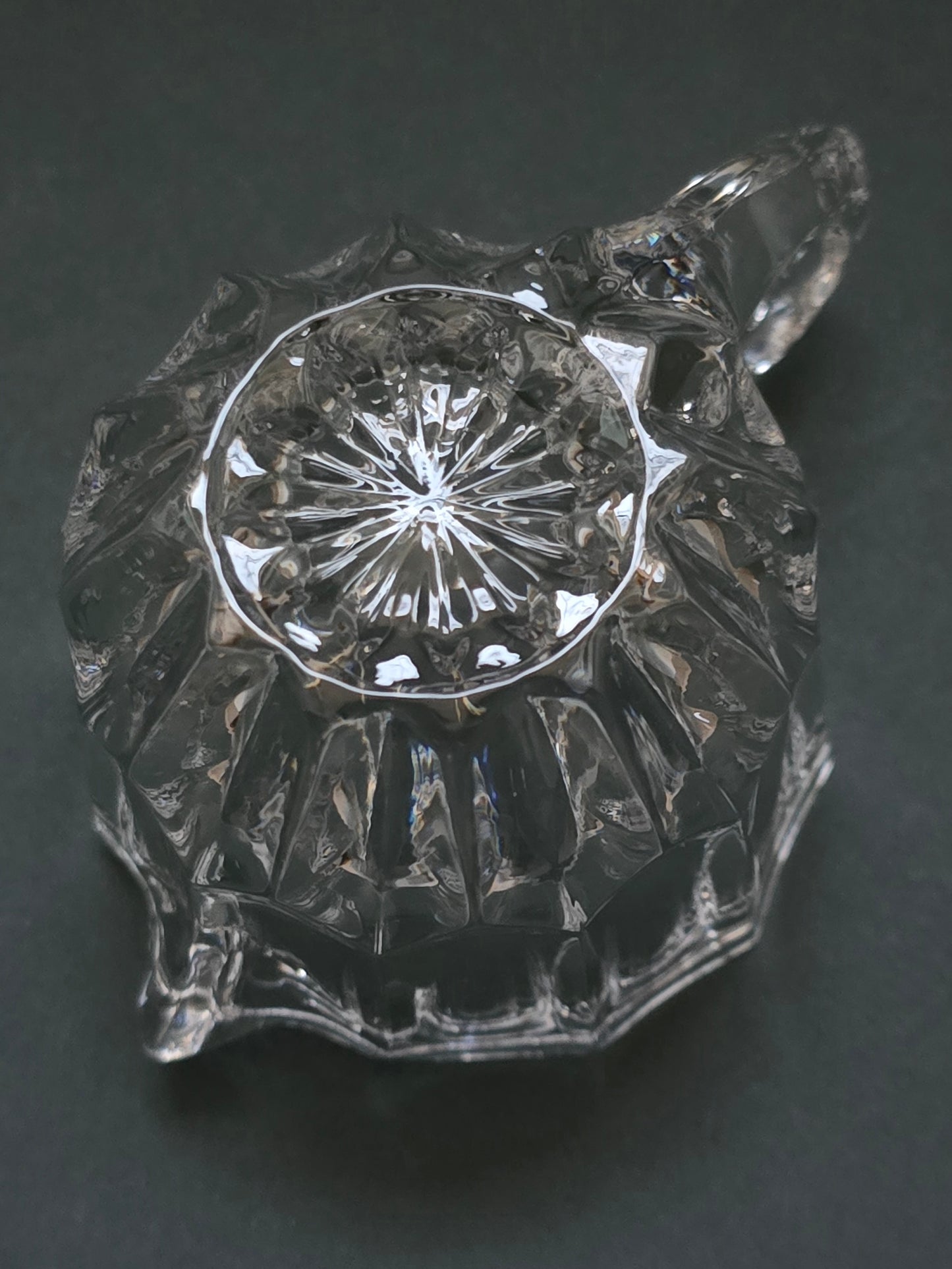 German Crystal Creamer - 1940s Cut Glass Mini Pitcher