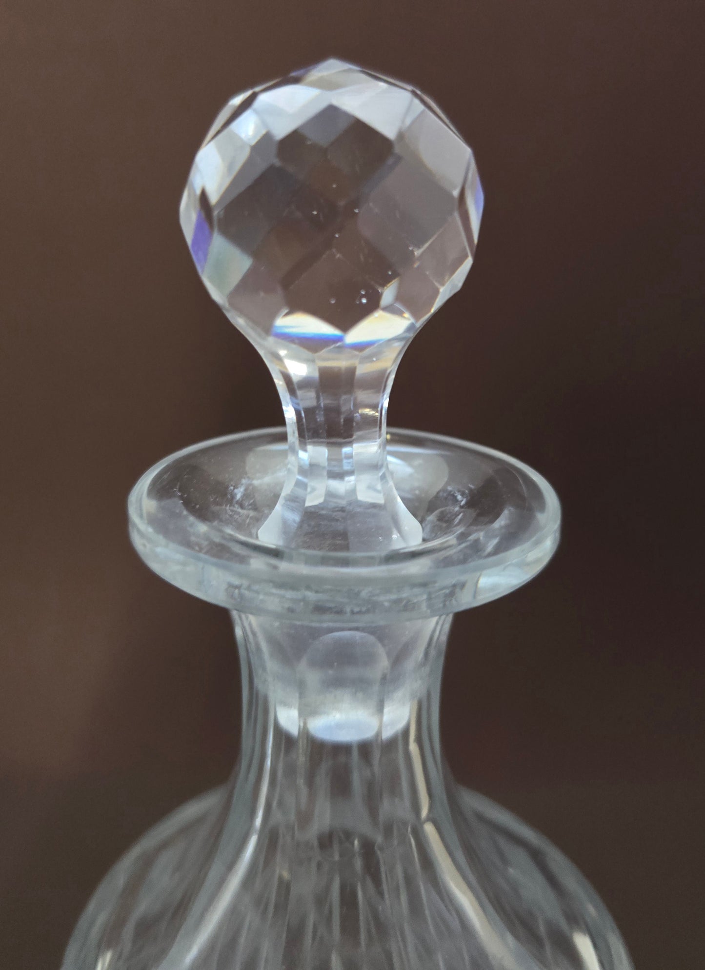 Victorian Cut Glass Decanters - Pair of Late 1800s Crystal