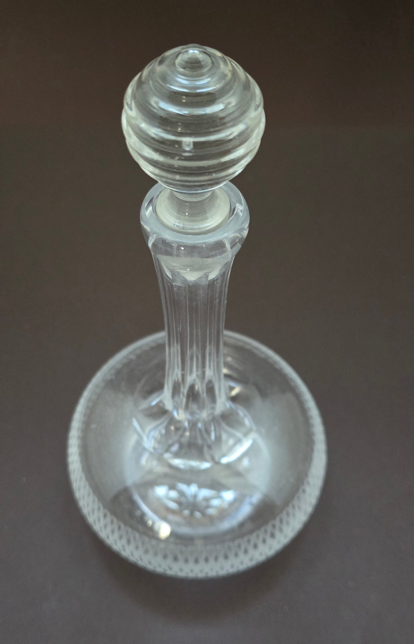 Victorian English Crystal Decanter - 1880 Cut Glass with Beehive Stopper