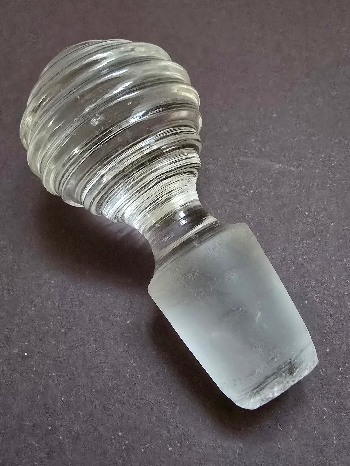 Victorian English Crystal Decanter - 1880 Cut Glass with Beehive Stopper