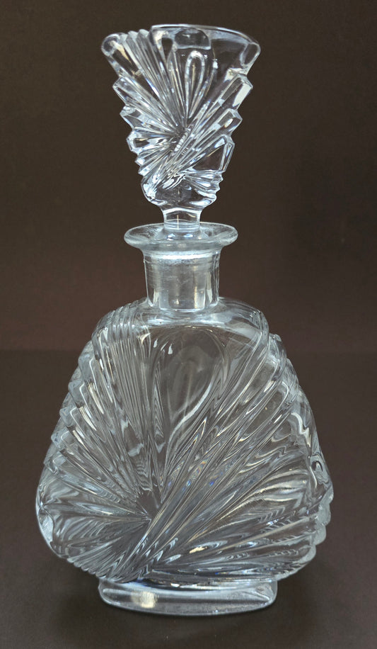 Bohemian Crystal Cognac Decanter - Art Deco Cut Crystal Circa 1940