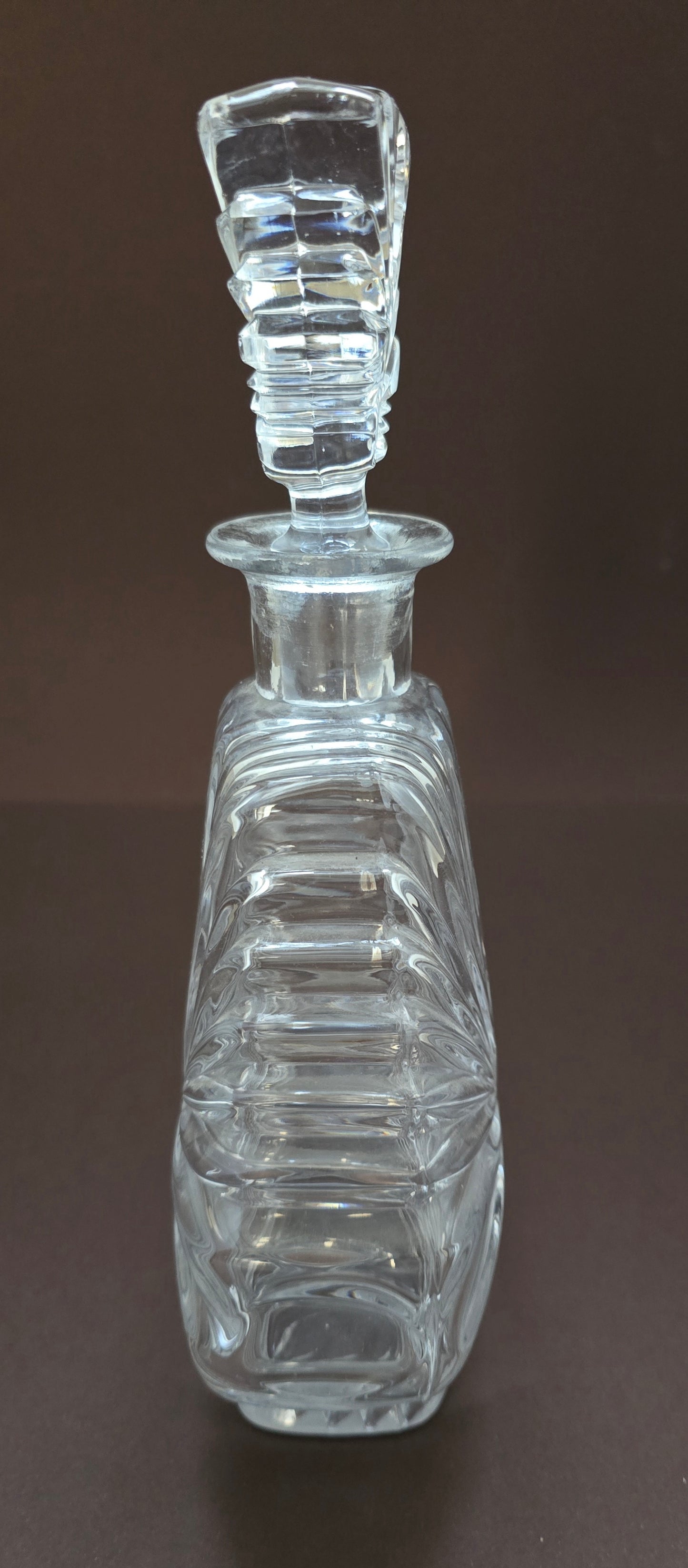 Bohemian Crystal Cognac Decanter - Art Deco Cut Crystal Circa 1940