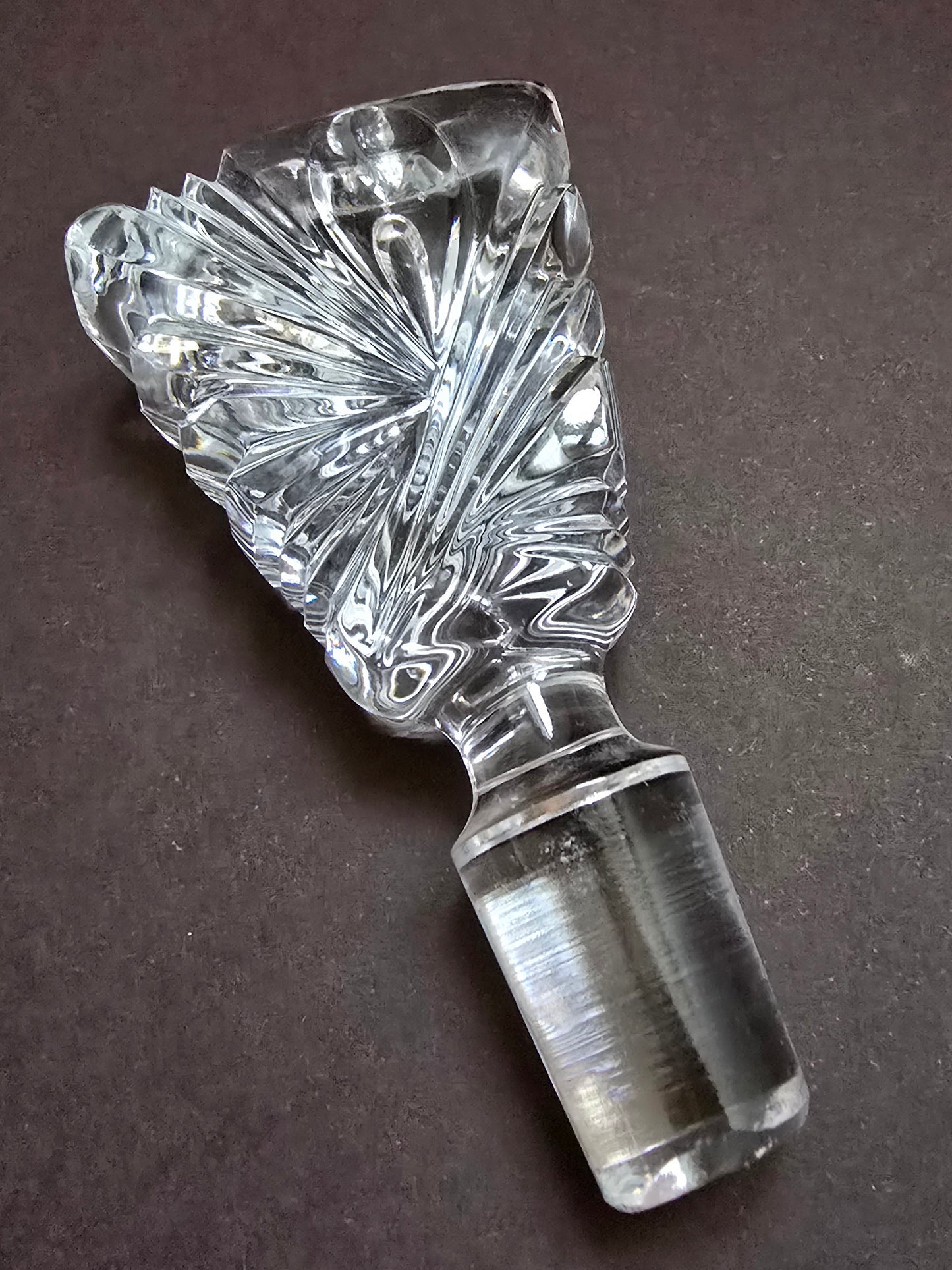 Bohemian Crystal Cognac Decanter - Art Deco Cut Crystal Circa 1940