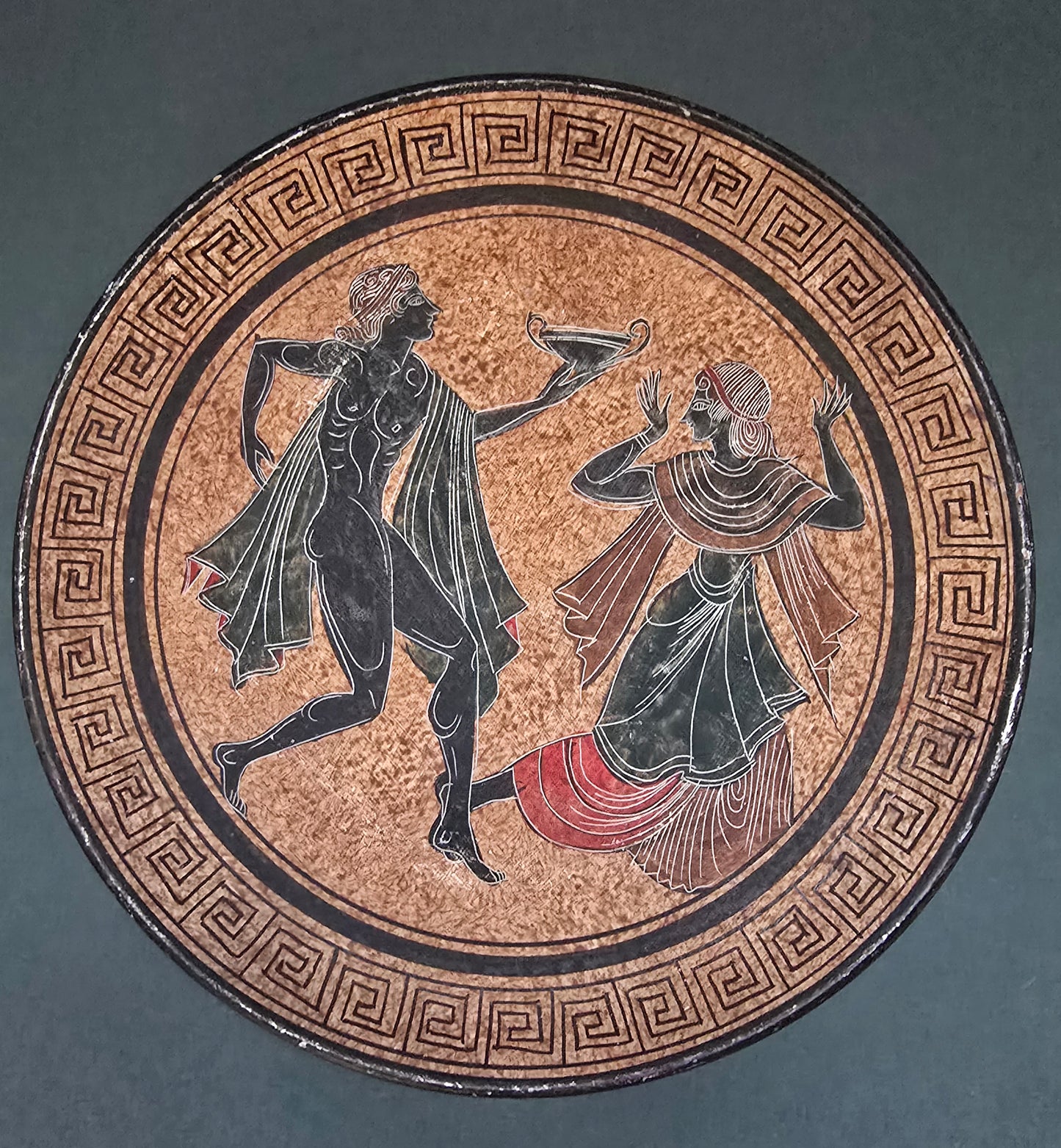 Greek Terracotta Plate - 1950s Reproduction of Ancient Greek Pottery