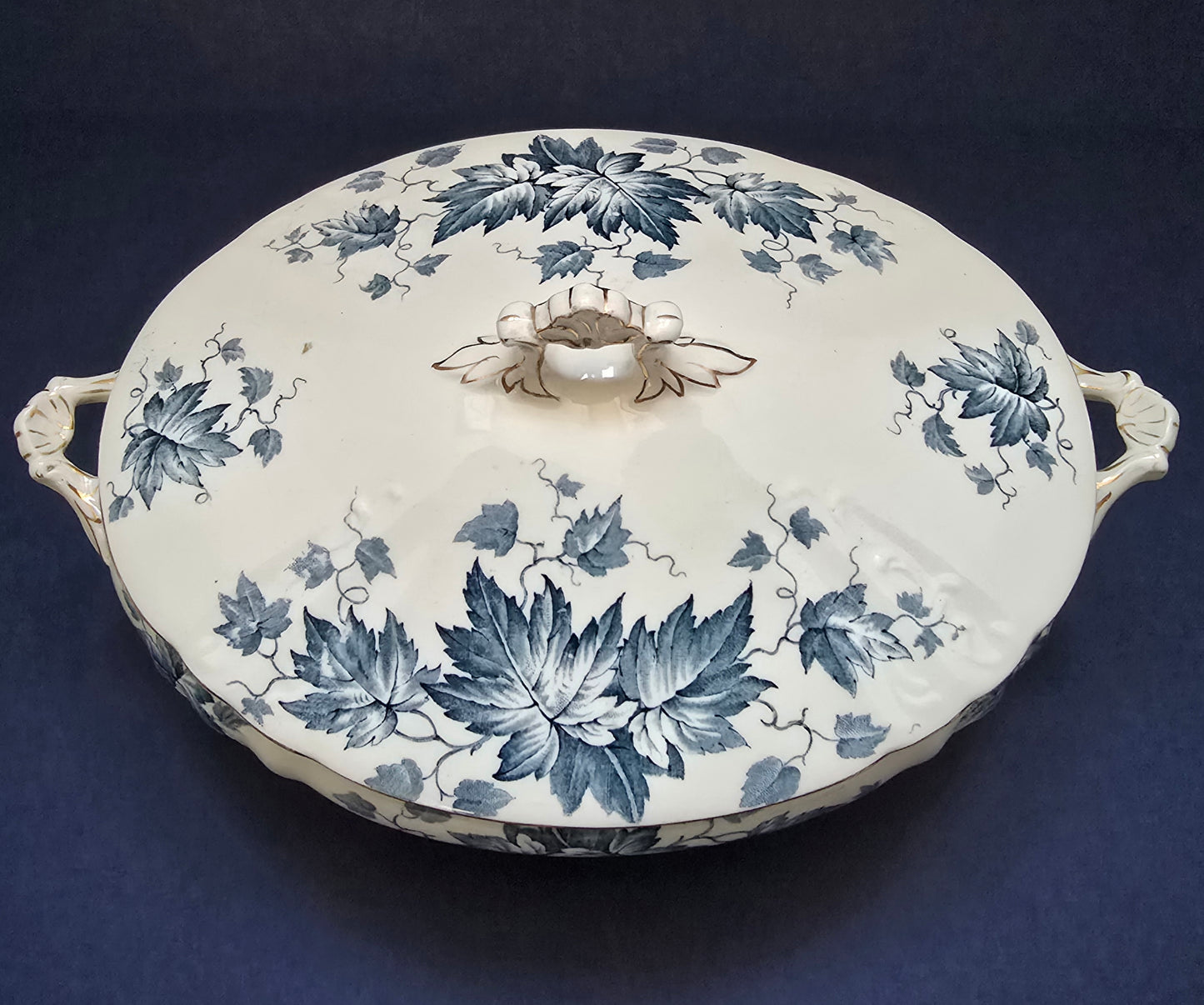 Victorian Terrine with Lid - William Hume 1894 Maple Leaf Pattern