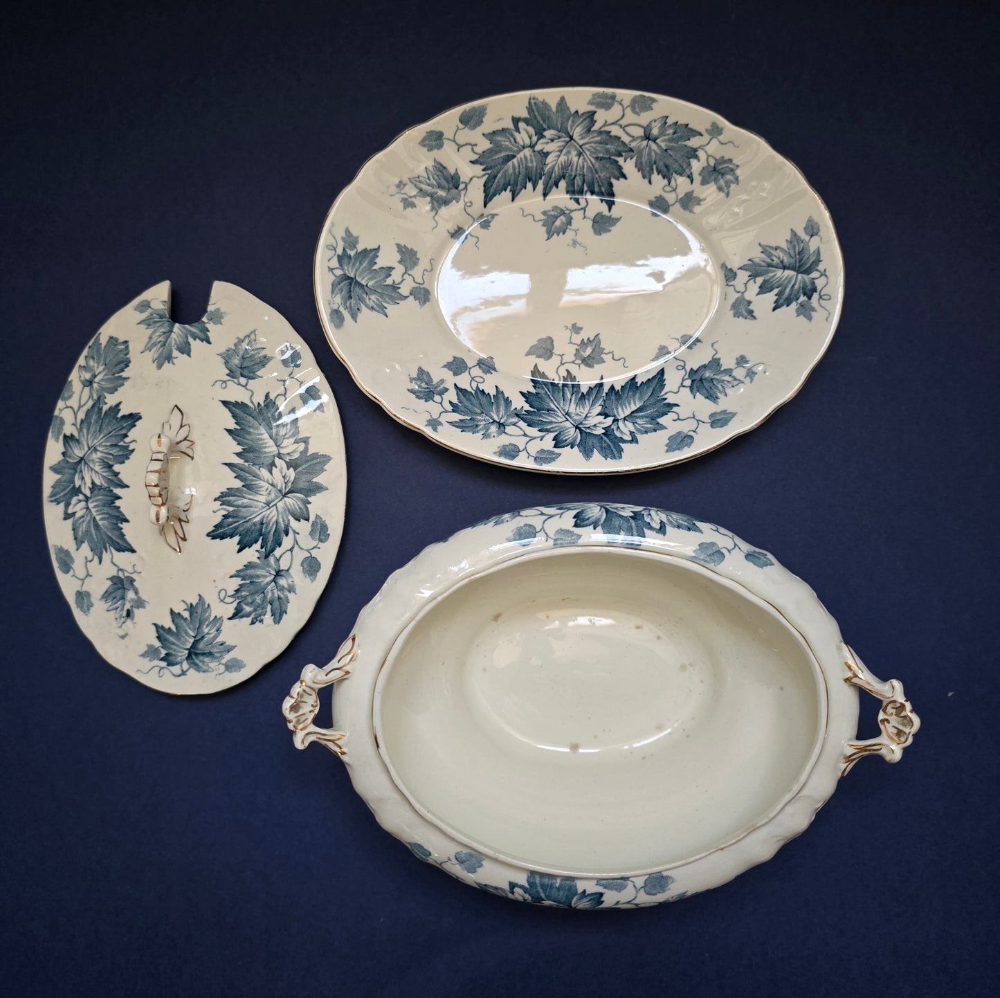 Antique Sauce Tureen Set with Platter - Attributed to William Hume 1894