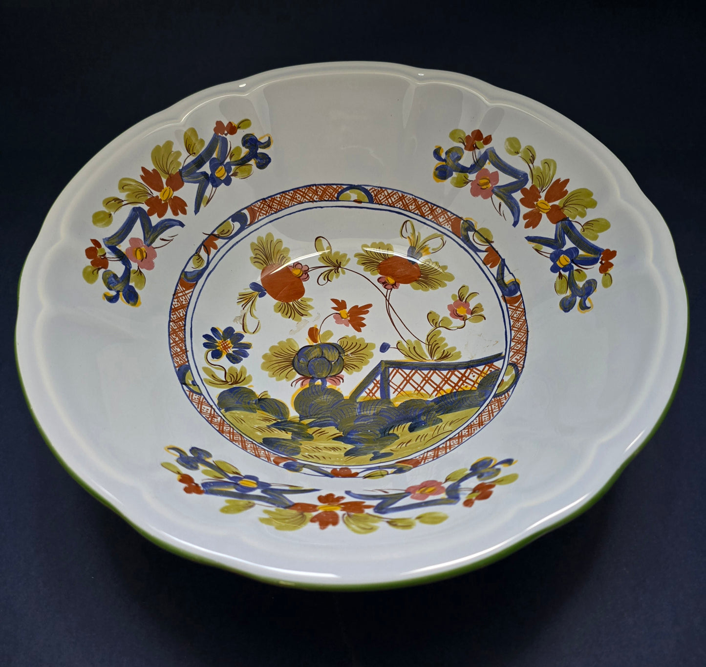 CCI Imola Hand-Painted Majolica Bowl - Imari Style 1950s Italy