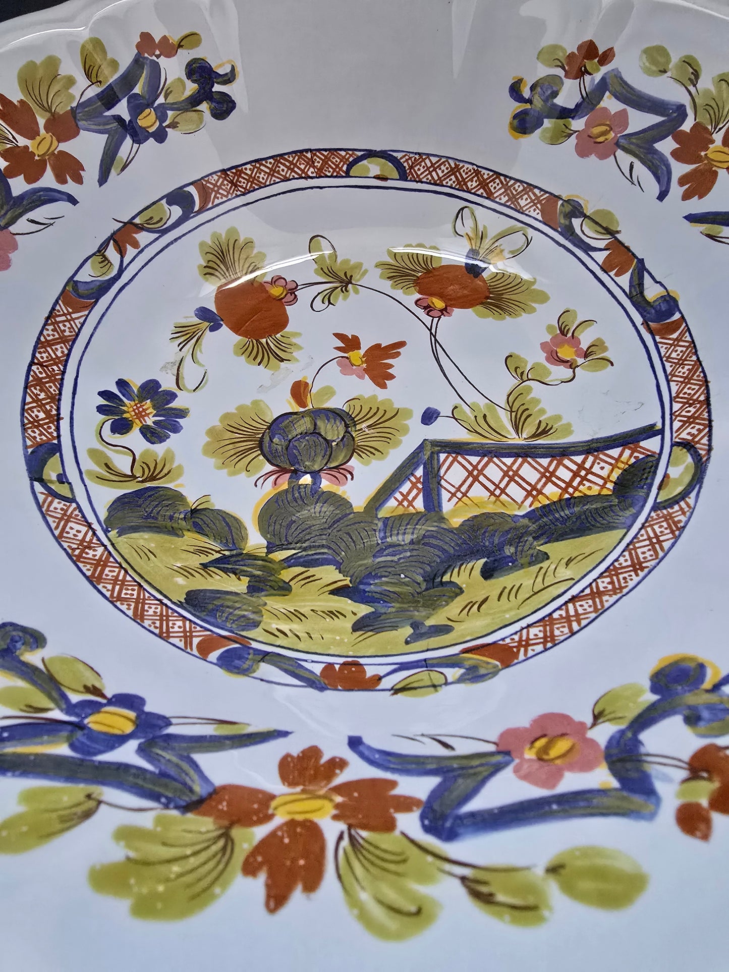 CCI Imola Hand-Painted Majolica Bowl - Imari Style 1950s Italy