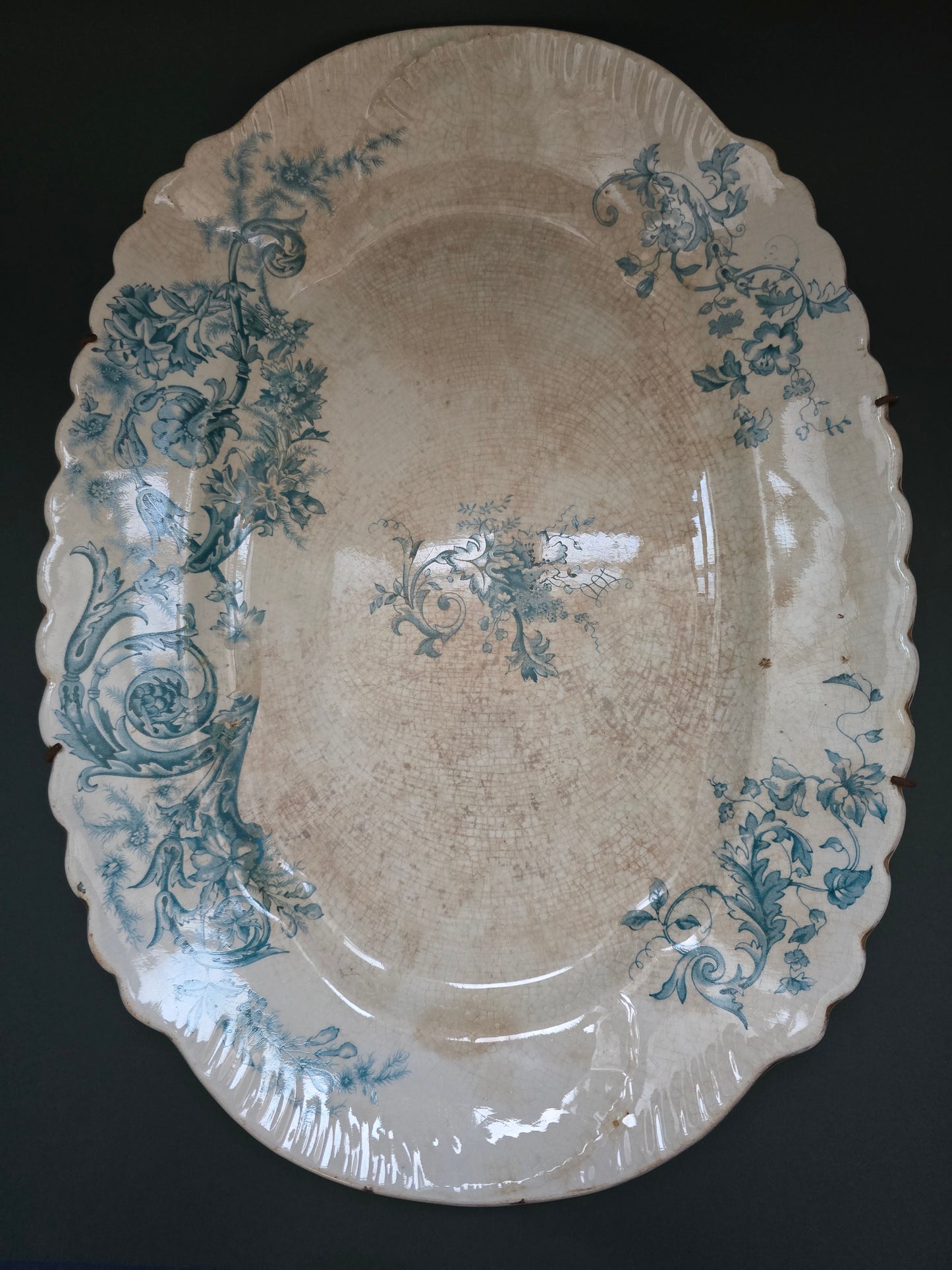 Antique W.E. Corn Royal Pattern Large Serving Platter - 1870s-1890s Longport