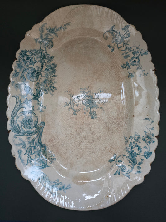 Antique W.E. Corn Royal Pattern Large Serving Platter - 1870s-1890s Longport