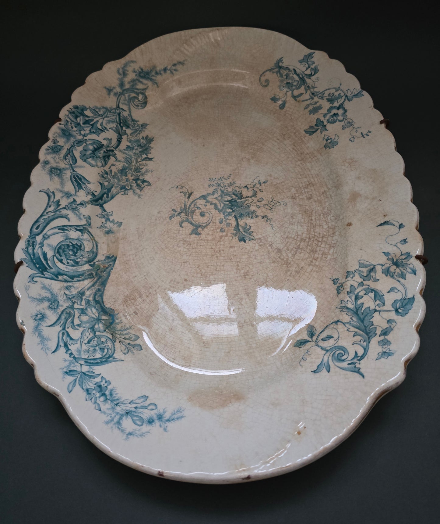 Antique W.E. Corn Royal Pattern Large Serving Platter - 1870s-1890s Longport