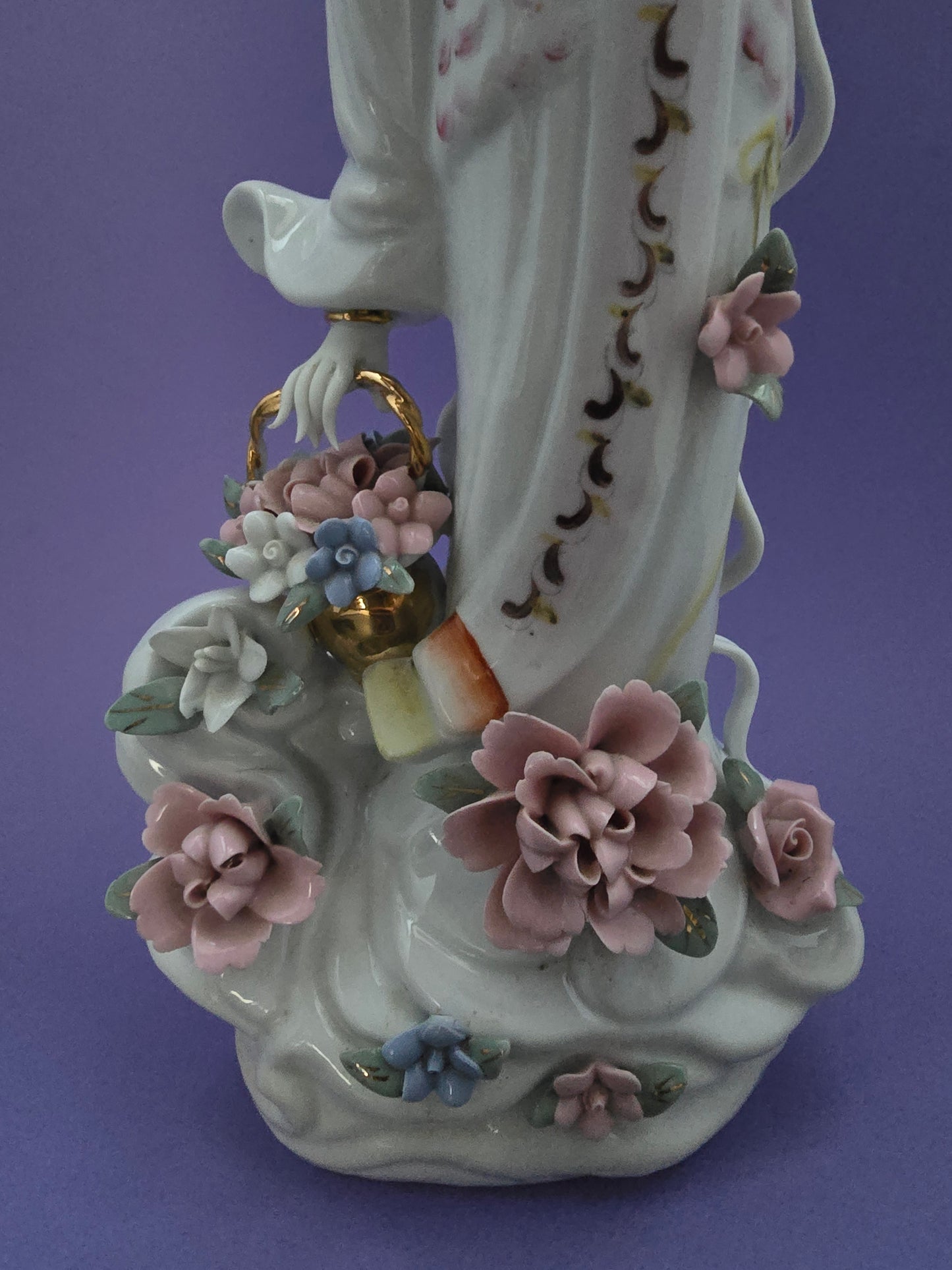 Blanc de Chine Chinese Goddess Figurine with Phoenix Crown - 1960s