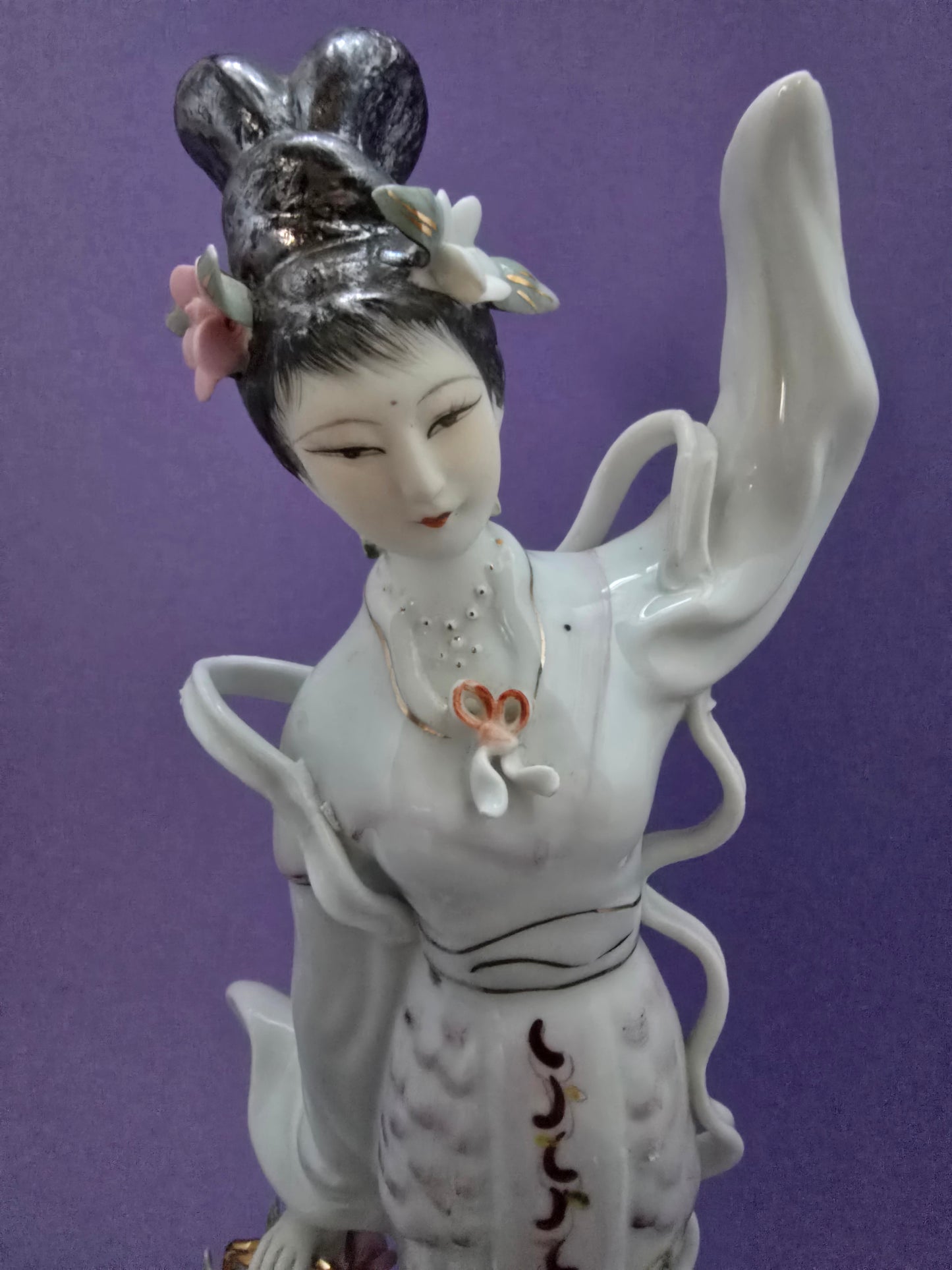 Blanc de Chine Chinese Goddess Figurine with Phoenix Crown - 1960s