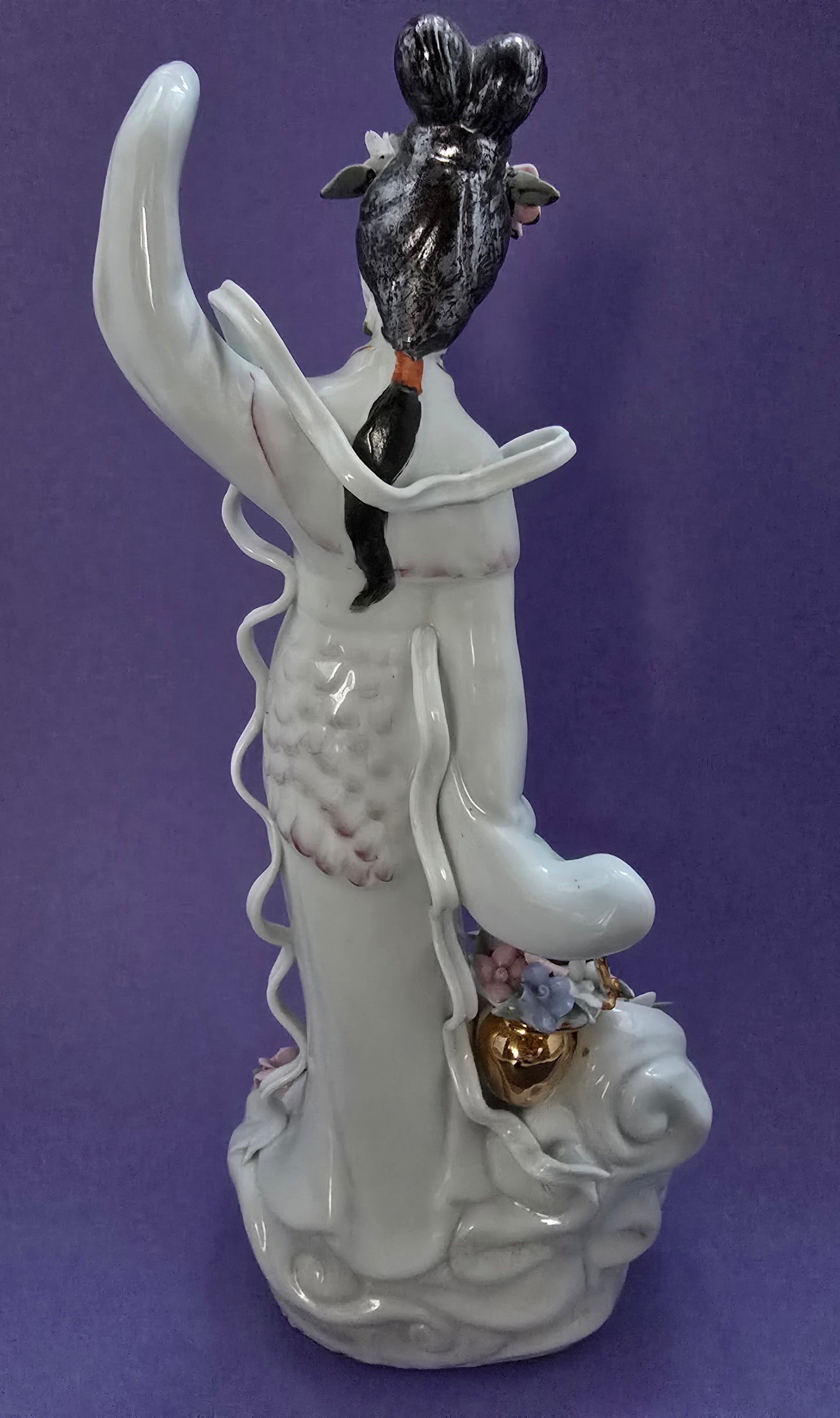 Blanc de Chine Chinese Goddess Figurine with Phoenix Crown - 1960s