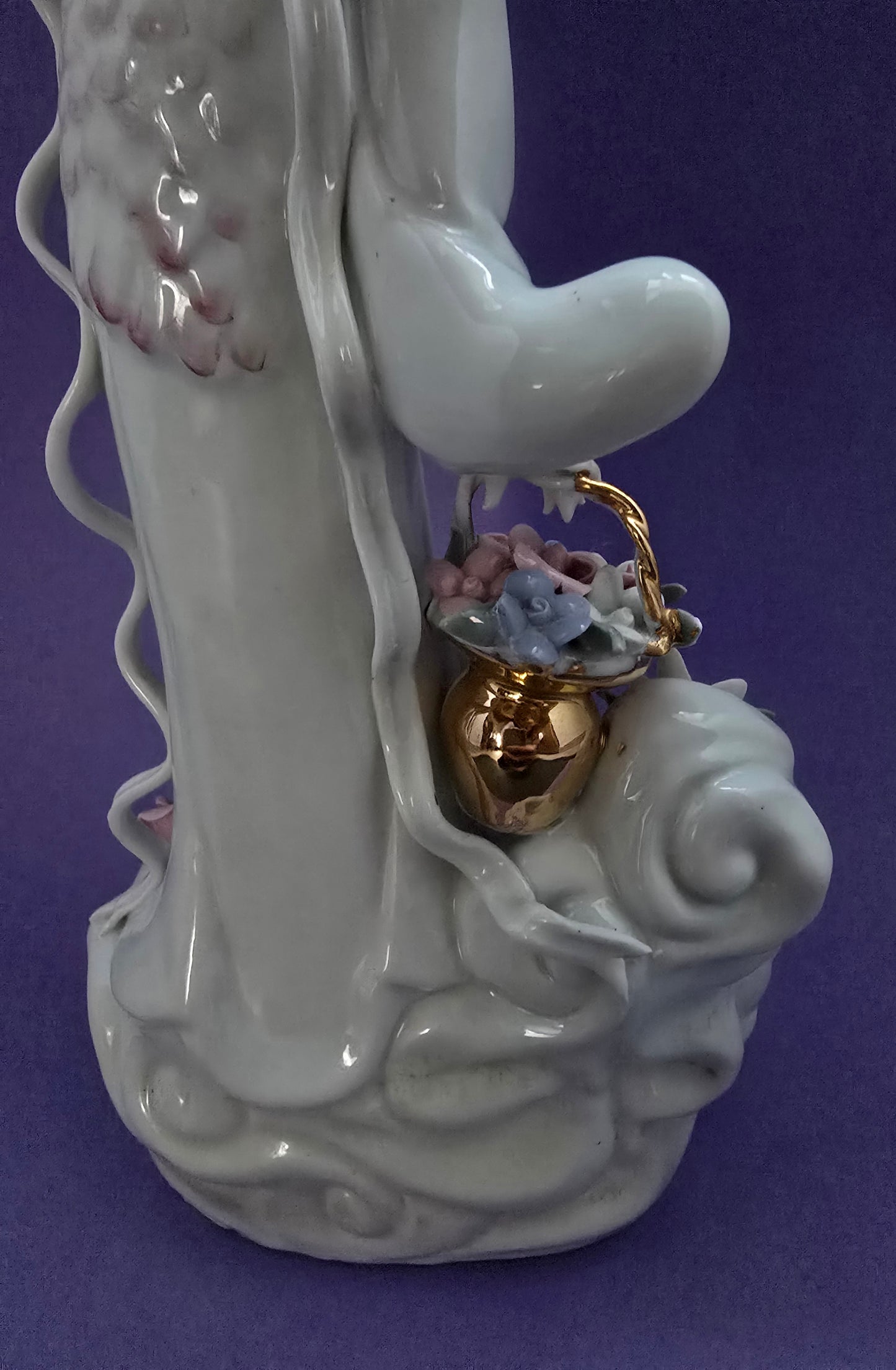 Blanc de Chine Chinese Goddess Figurine with Phoenix Crown - 1960s
