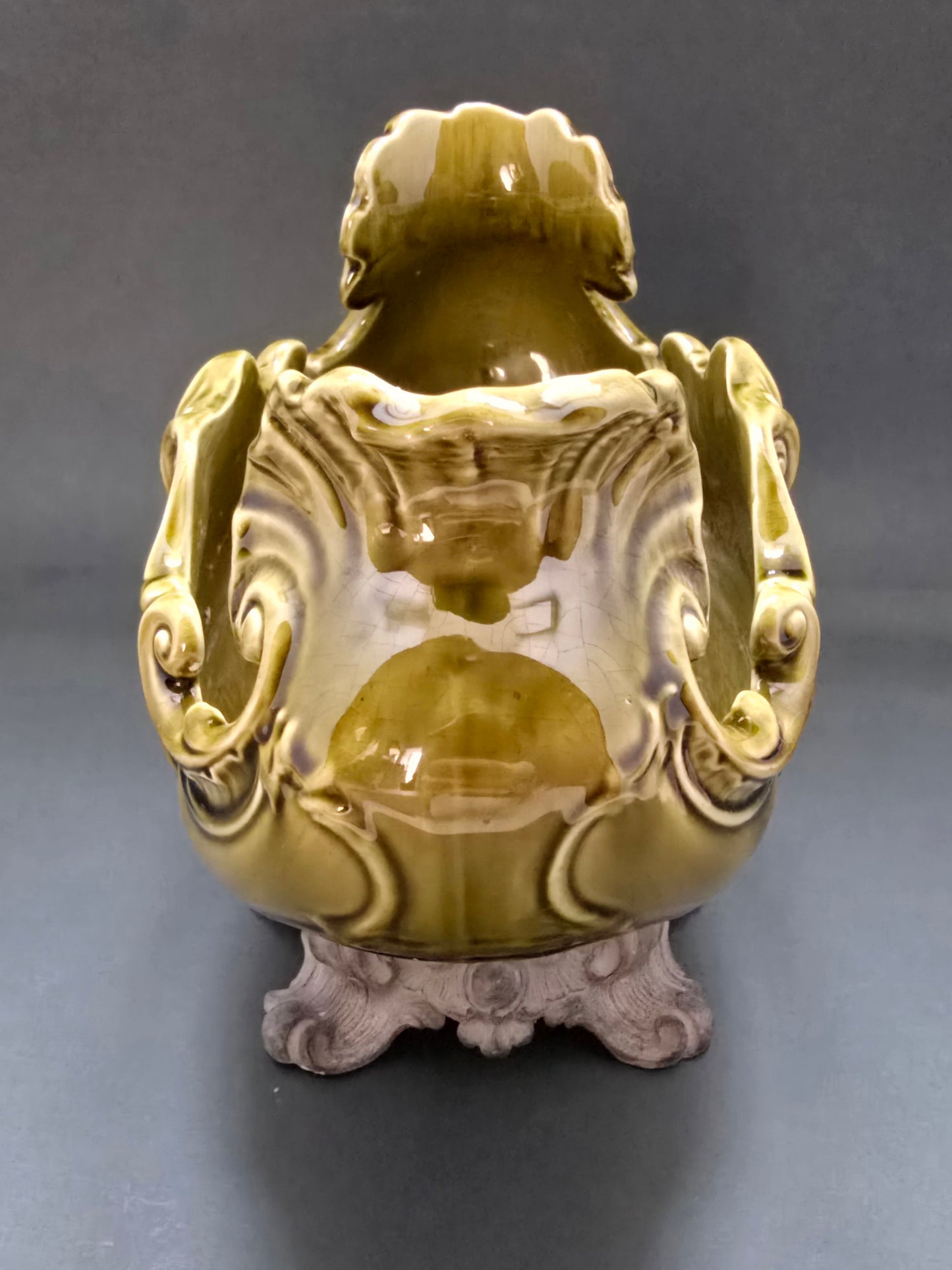 Rare Austrian Art Nouveau Porcelain Jardinière with Zamak Base - 1890