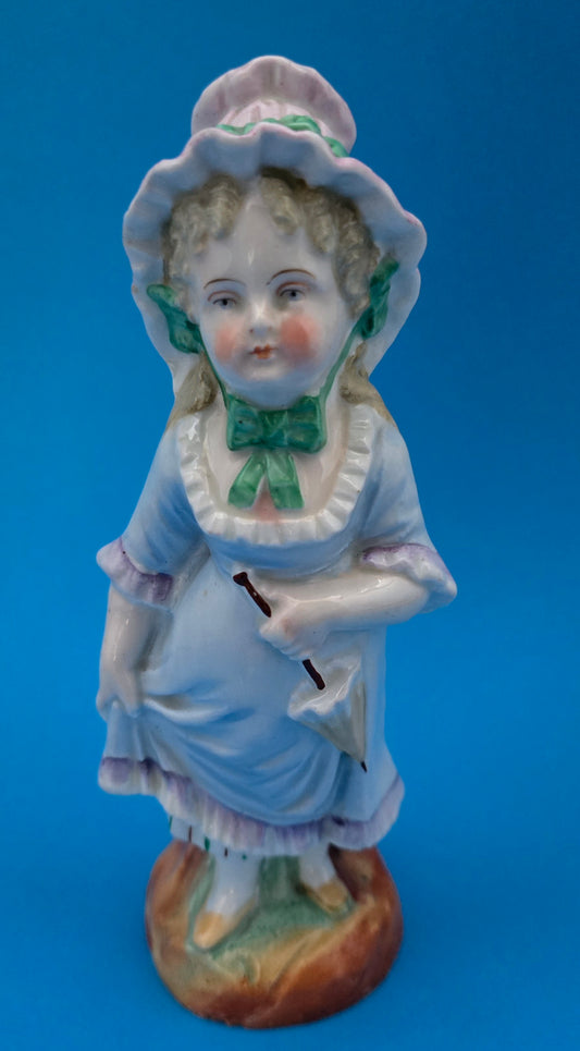 Ernst Bohne & Söhne Victorian Lady Figurine - 1880 German Porcelain