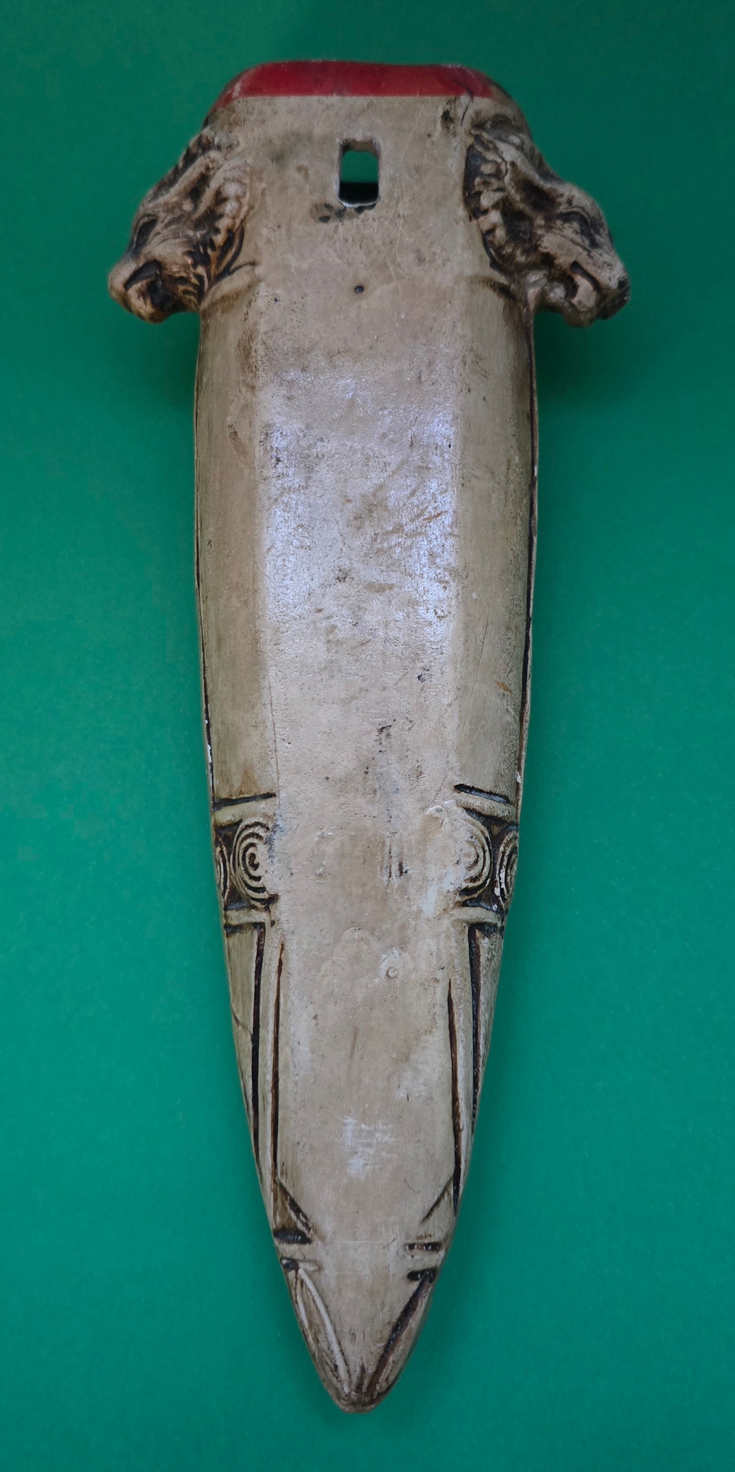 Portuguese Hand-Painted Terracotta Wall Vase - 1920s Vintage