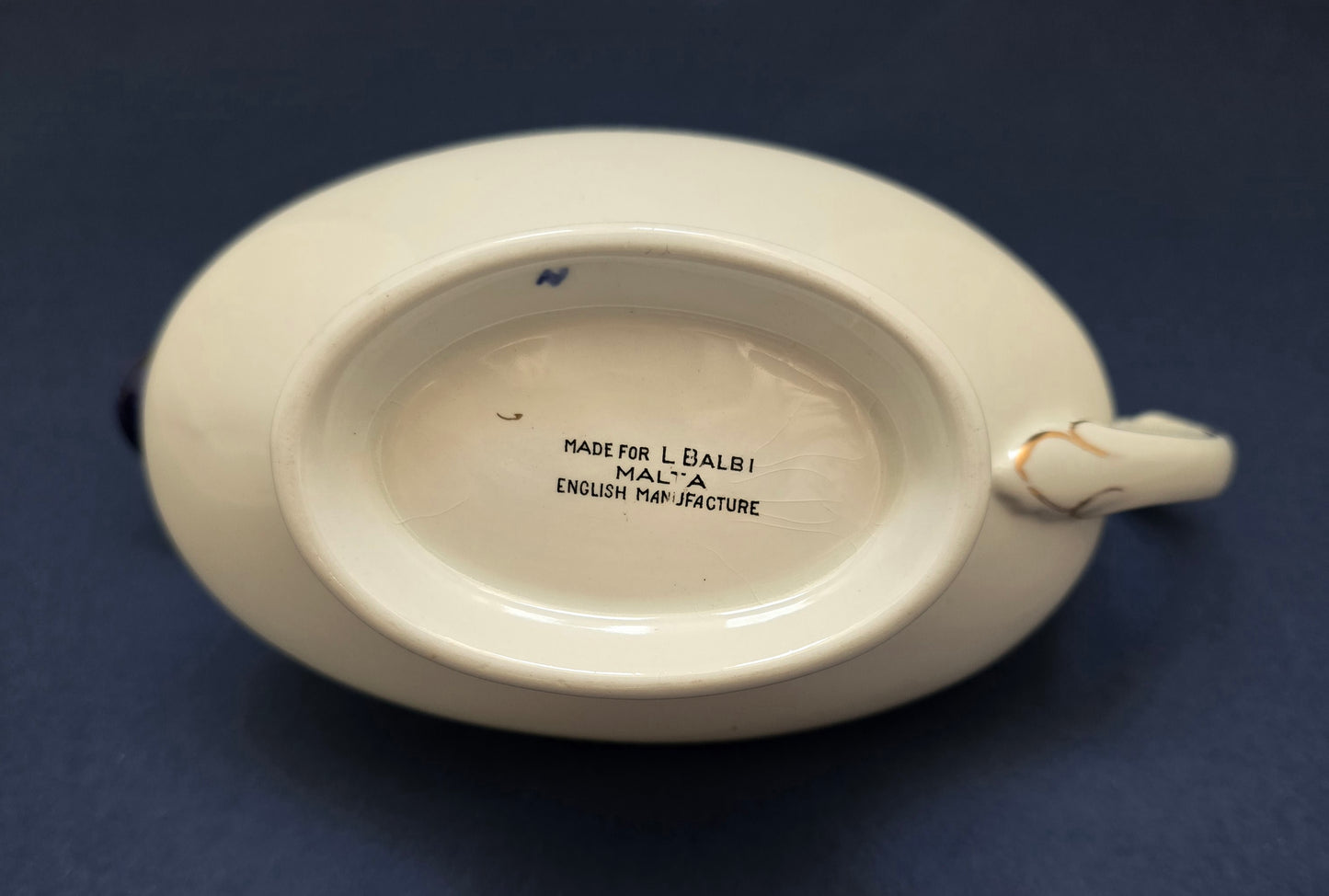 English Gravy Boat for L. Balbi Malta - Art Deco 1930s