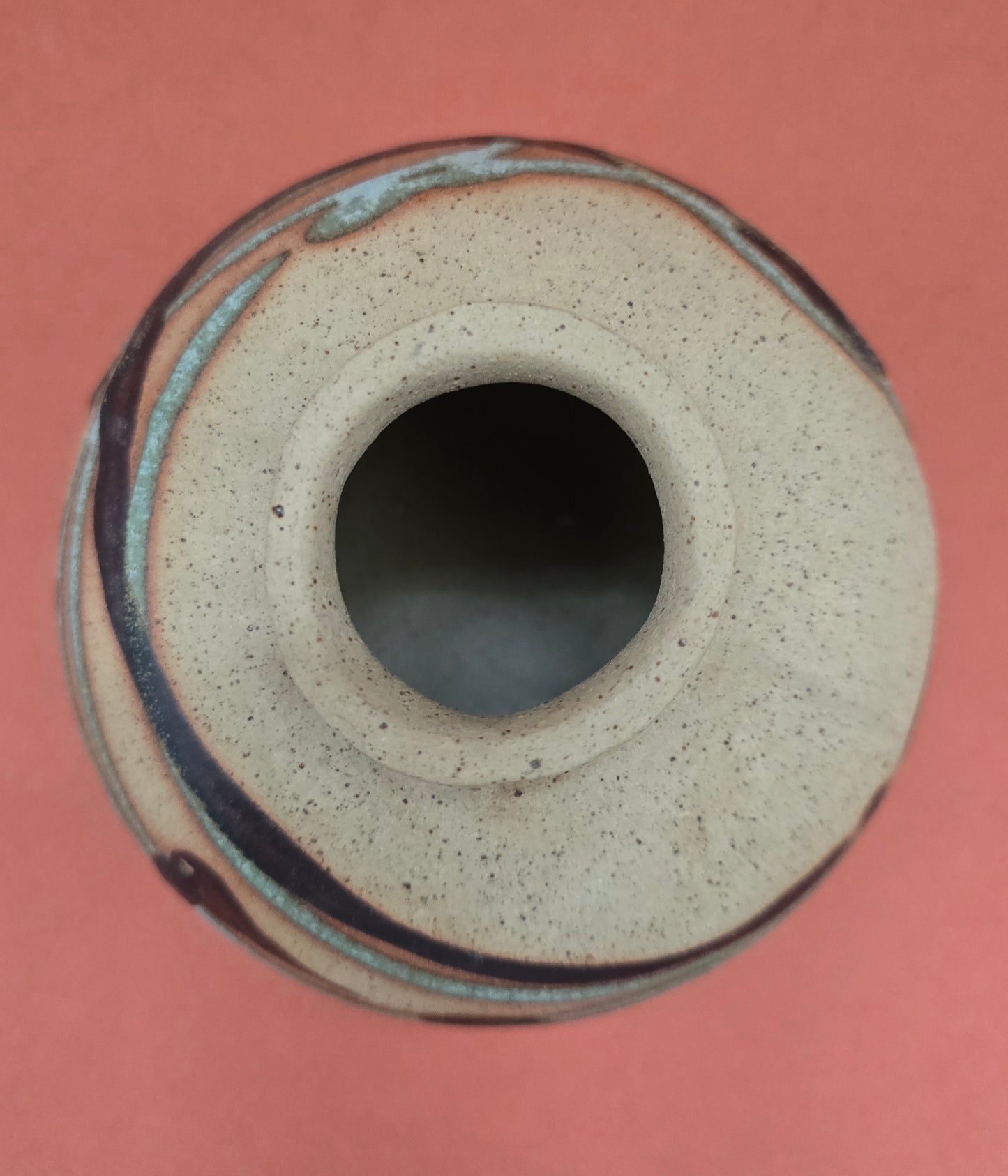 1960s Bristow Pottery Malta Vase - Hand-Painted Swirl Design