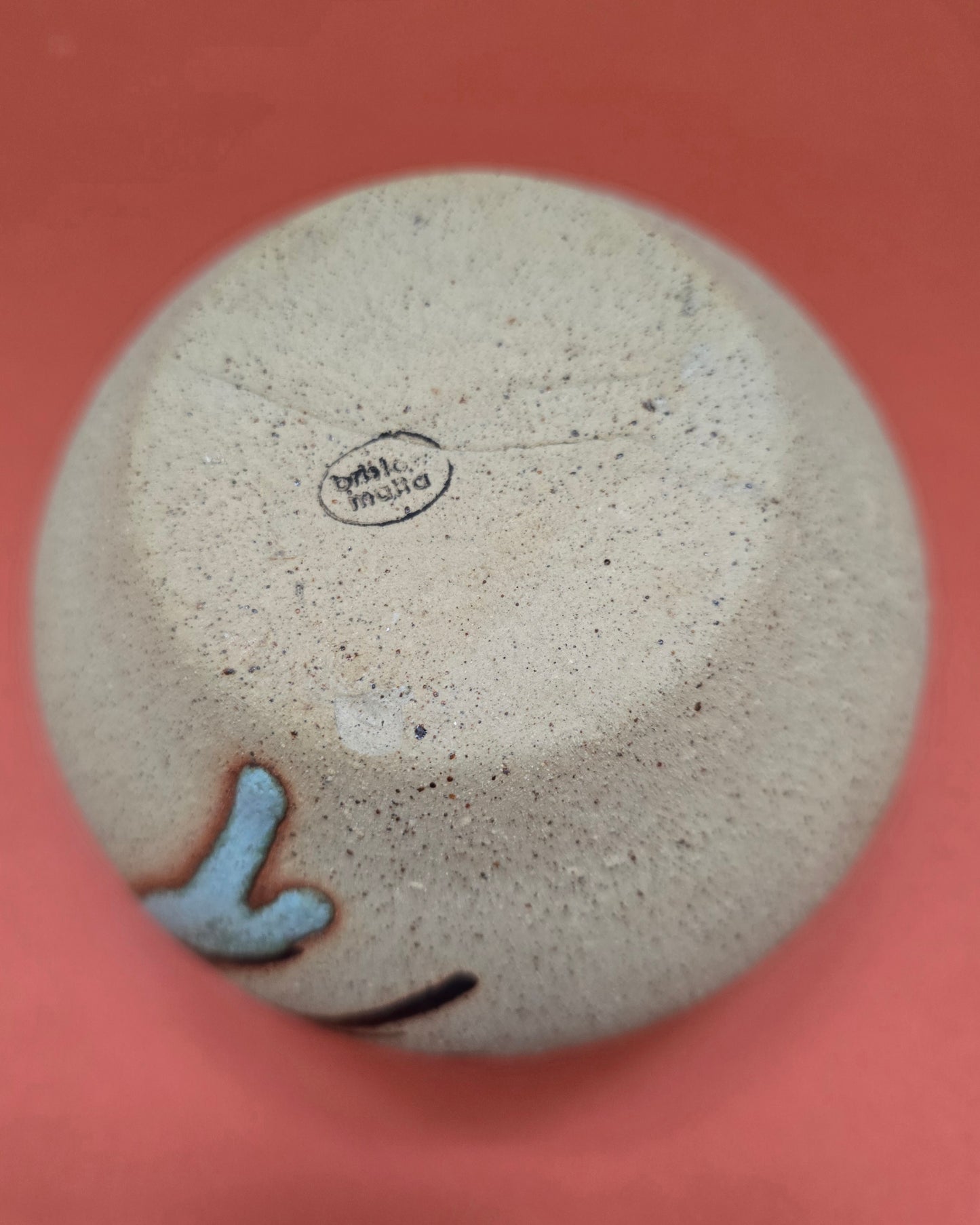 1960s Bristow Pottery Malta Vase - Hand-Painted Swirl Design
