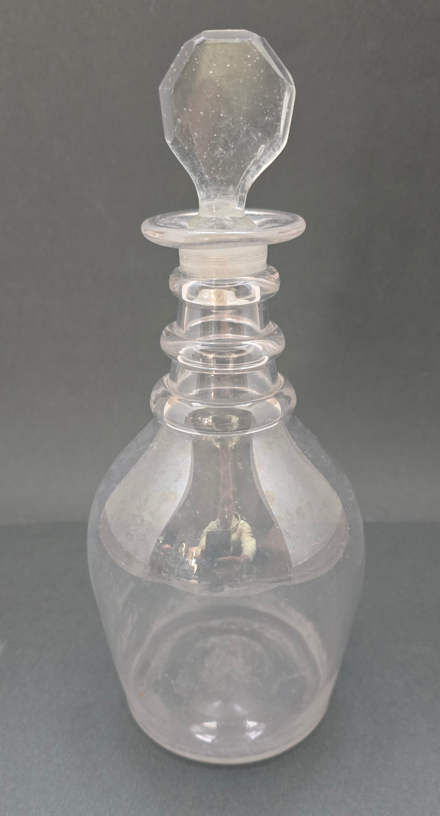 1780 Georgian Glass Decanter with Original Stopper - Triple Ring Neck