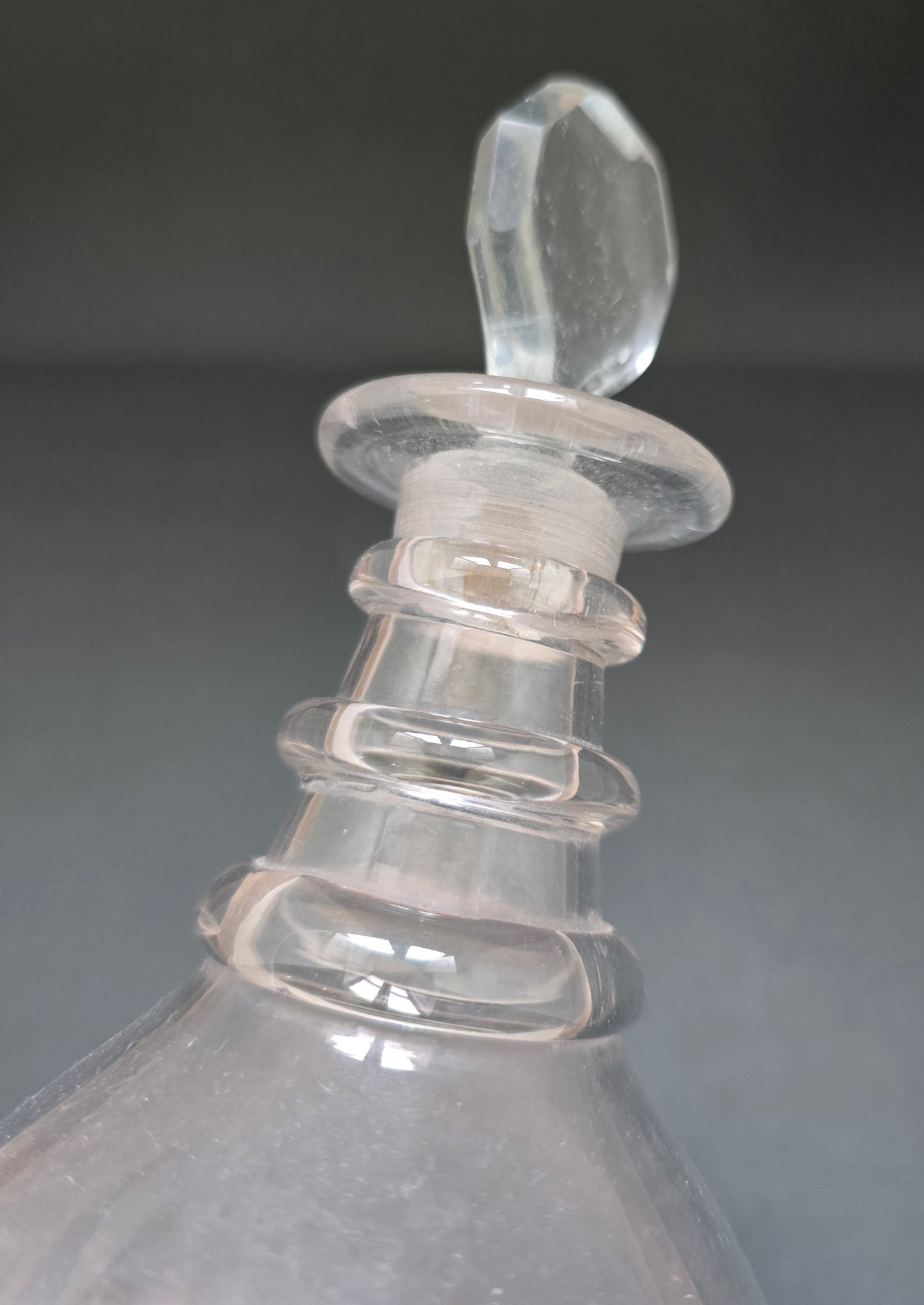 1780 Georgian Glass Decanter with Original Stopper - Triple Ring Neck