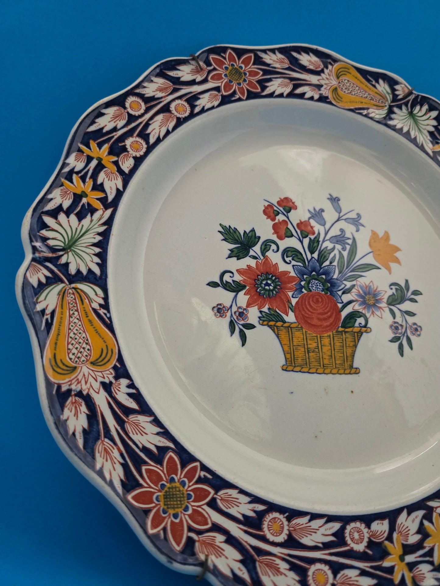 1920s Wedgwood Poiray Wall Plate - Art Deco Floral Etruria England