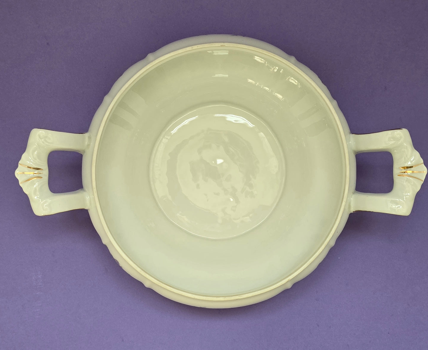 1950s Moritz Zdekauer Czechoslovakia Soup Tureen - Pale Yellow with Roses
