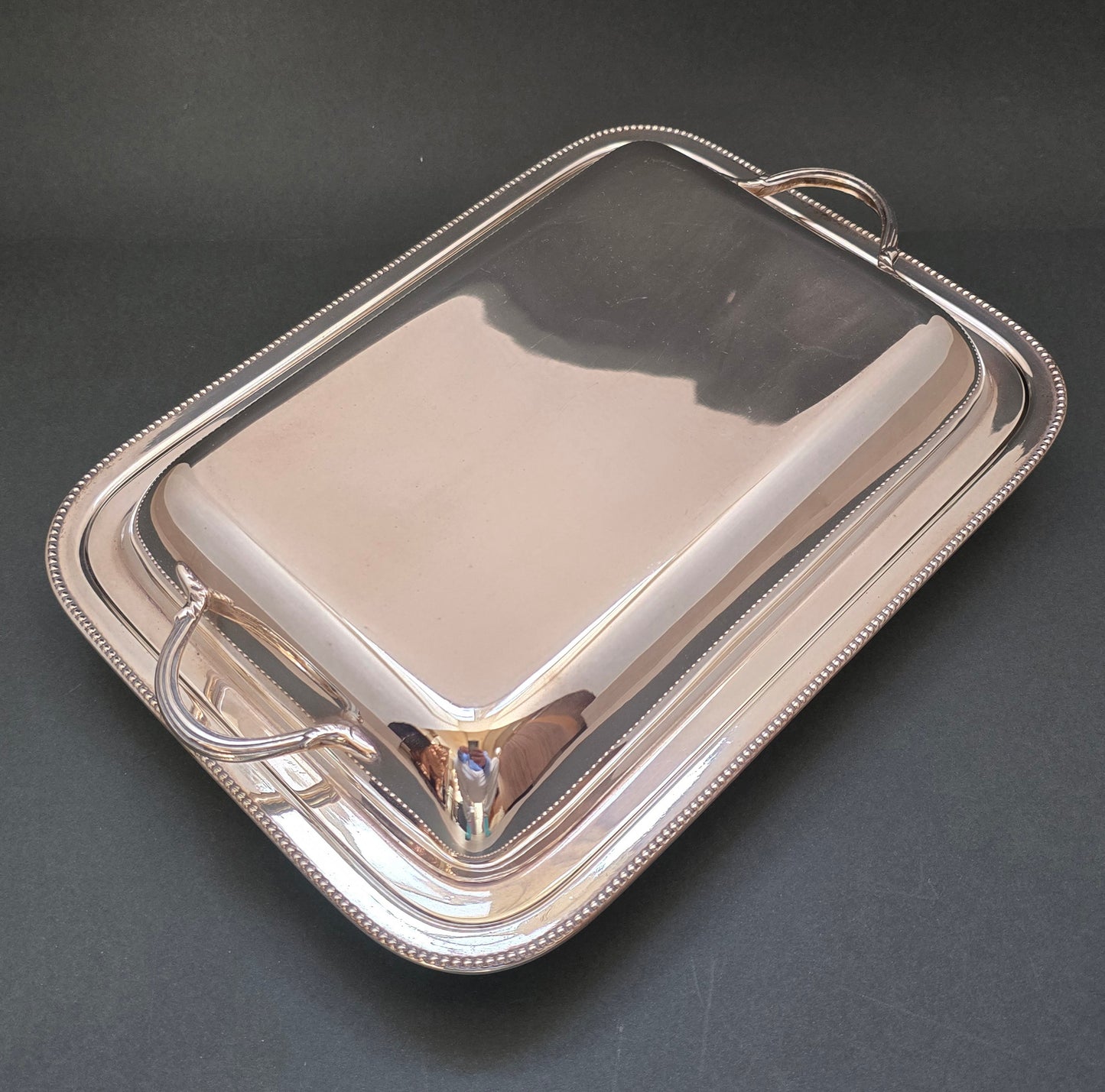 SOLD! English EPNS Silver-Plated Covered Serving Tray - Two-Piece with Lid