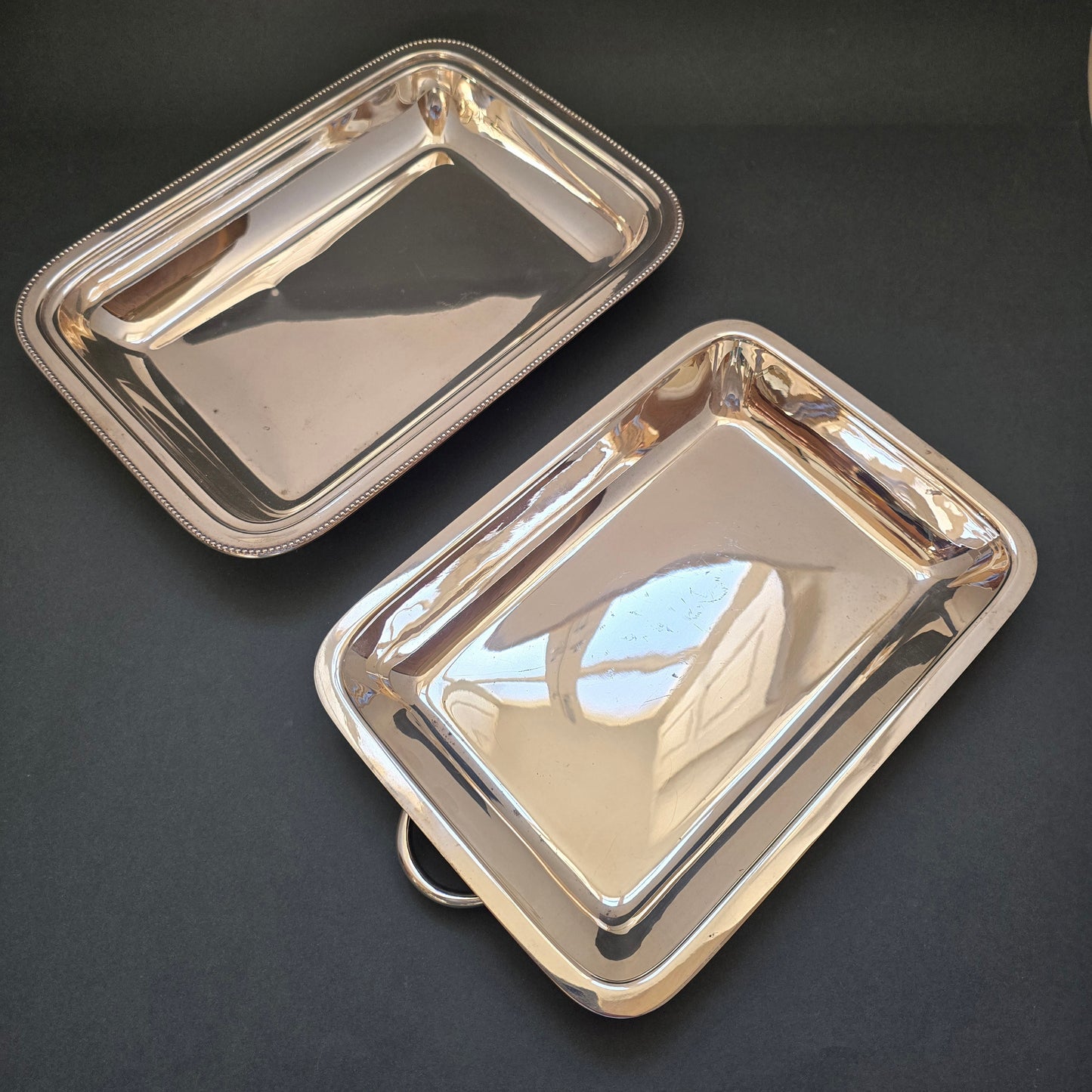 SOLD! English EPNS Silver-Plated Covered Serving Tray - Two-Piece with Lid