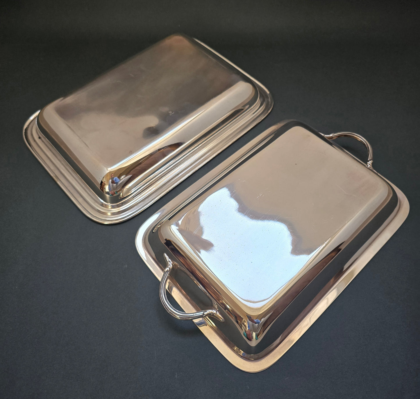 SOLD! English EPNS Silver-Plated Covered Serving Tray - Two-Piece with Lid