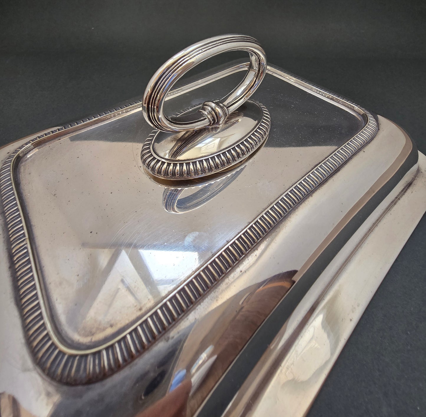 Mappin & Webb Princes Plate Triple Deposit Double Serving Tray with Removable Handle (1890)