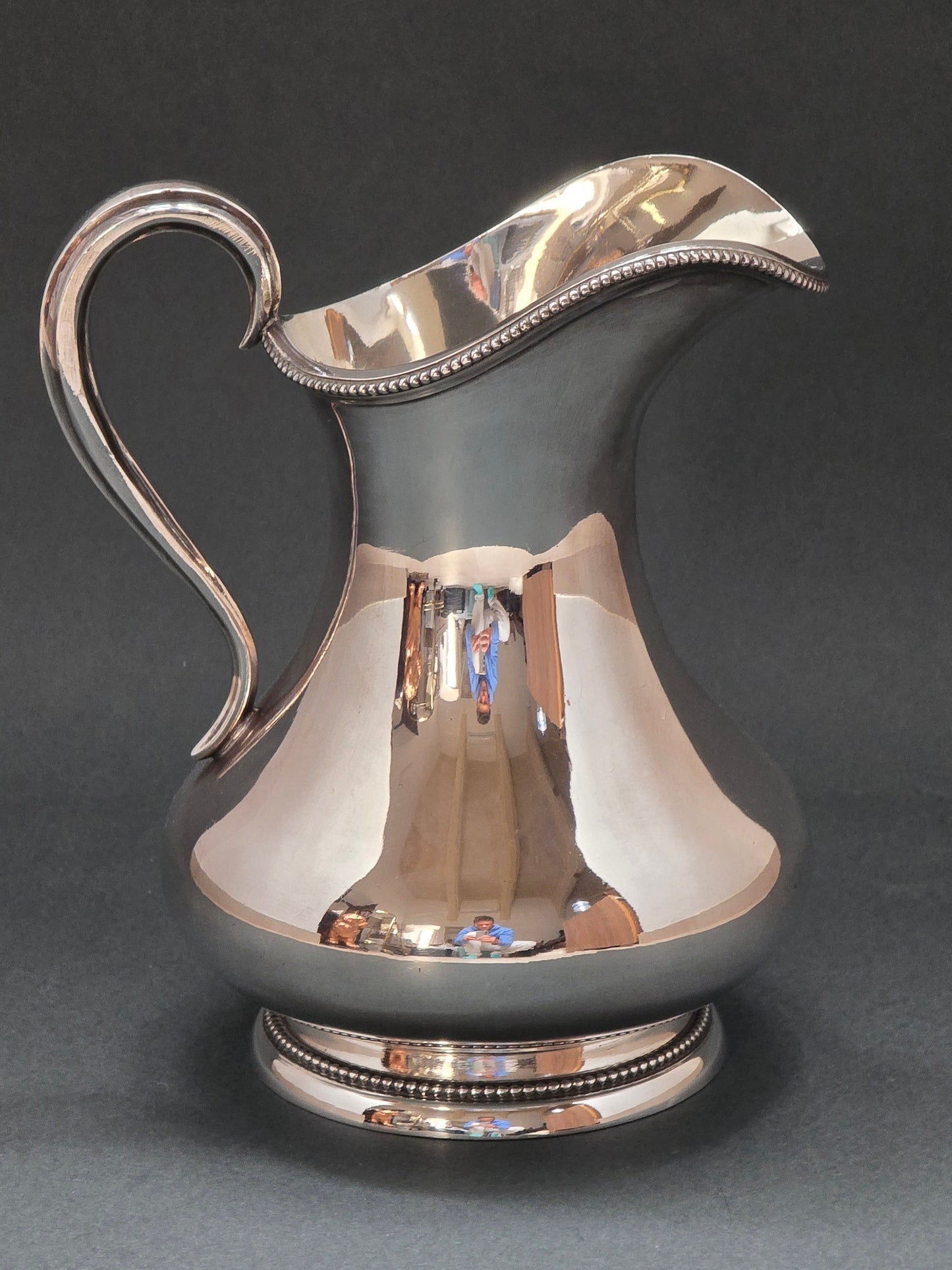 Barker Bros Victorian Silver Plated Pitcher with Scroll Handle (circa 1890-1910)