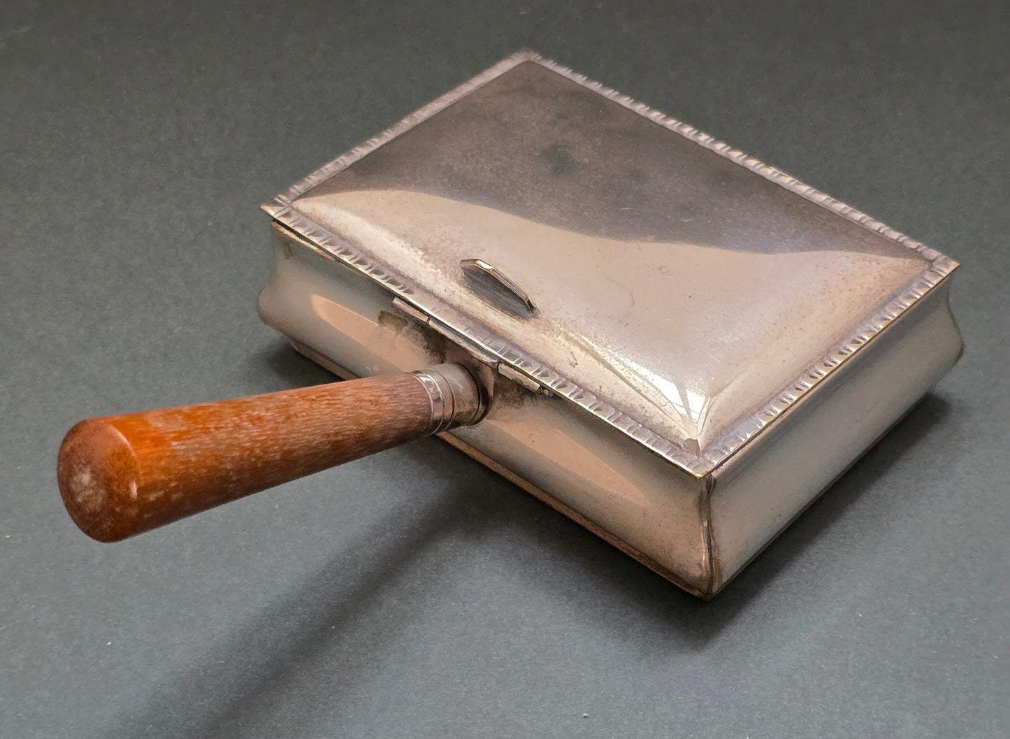 English EPNS Silent Butler Crumb Tray with Wooden Handle (circa 1920s)