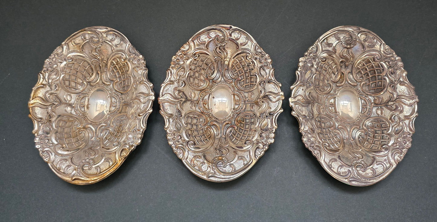American Sterling Silver 925 Pierced Bonbon Dish - Rococo Revival (circa 1910)