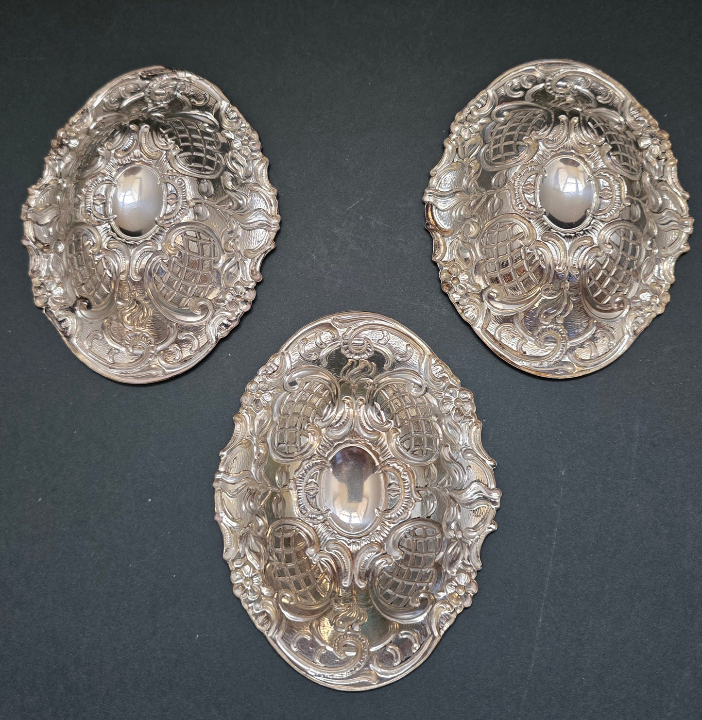 American Sterling Silver 925 Pierced Bonbon Dish - Rococo Revival (circa 1910)