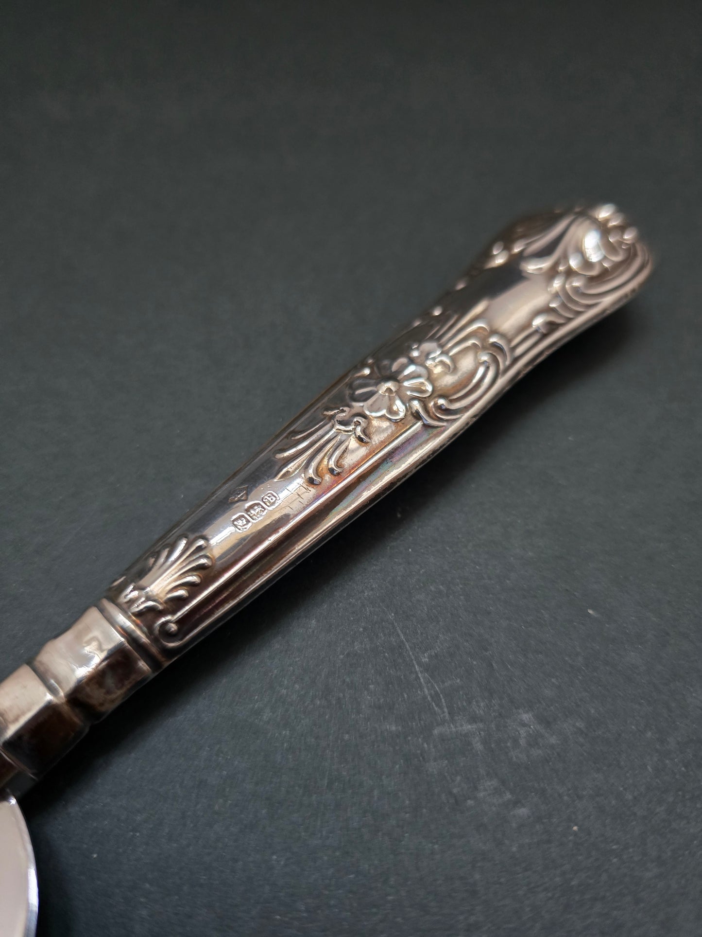 Victorian Silver Cake Server by Harrison Brothers Sheffield - Stainless Steel Blade with Ornate Handle (1894)