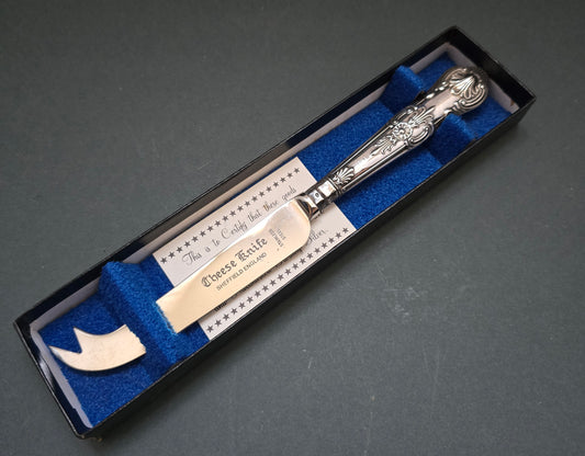 Harrison Brothers Sheffield Silver Cheese Knife - New in Box with Certificate (1930s)