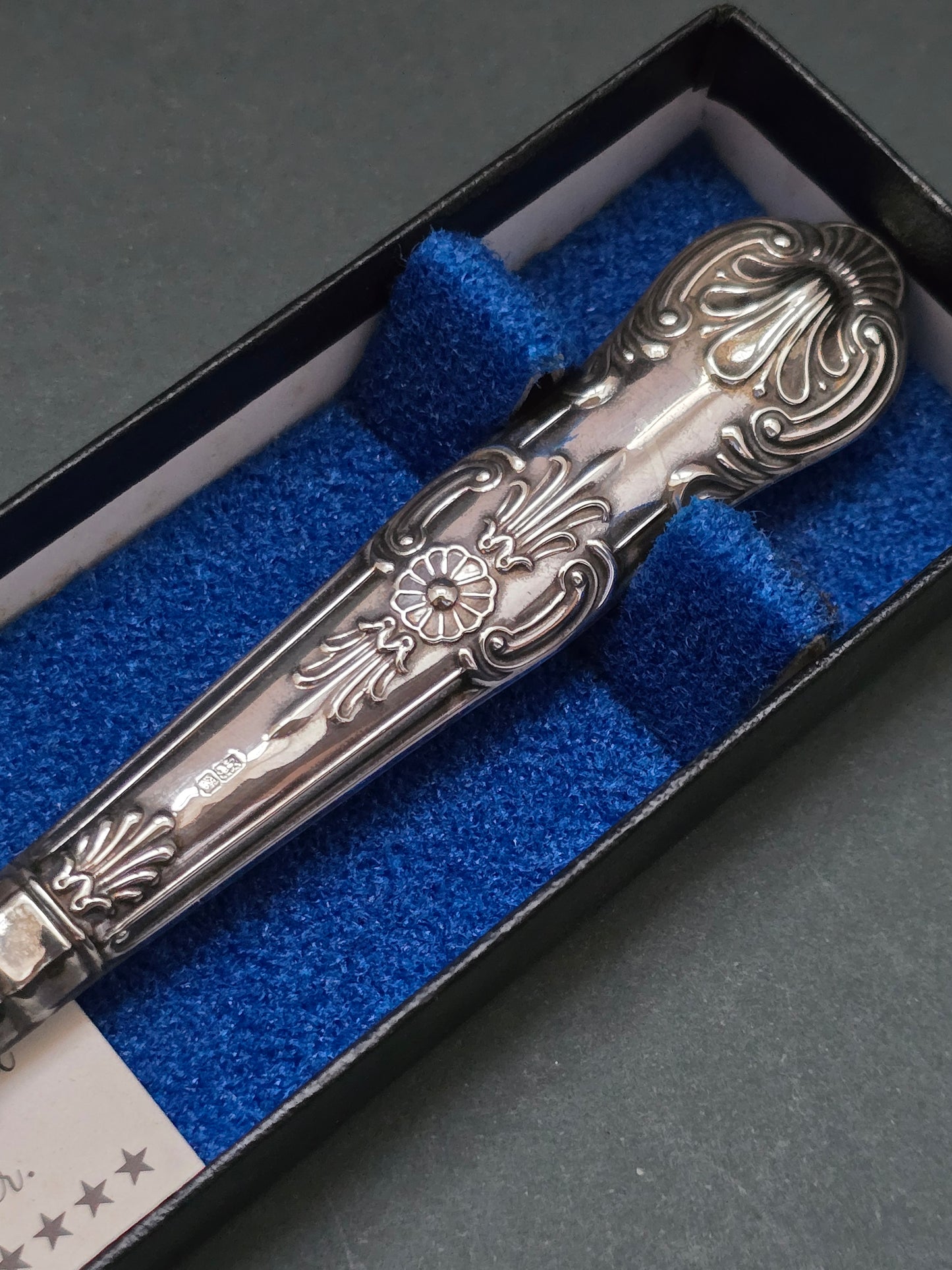 Harrison Brothers Sheffield Silver Cheese Knife - New in Box with Certificate (1930s)