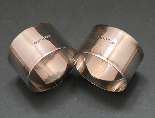 Pair of Sterling Silver Napkin Rings by E.J. Houlston - Hallmarked 1920