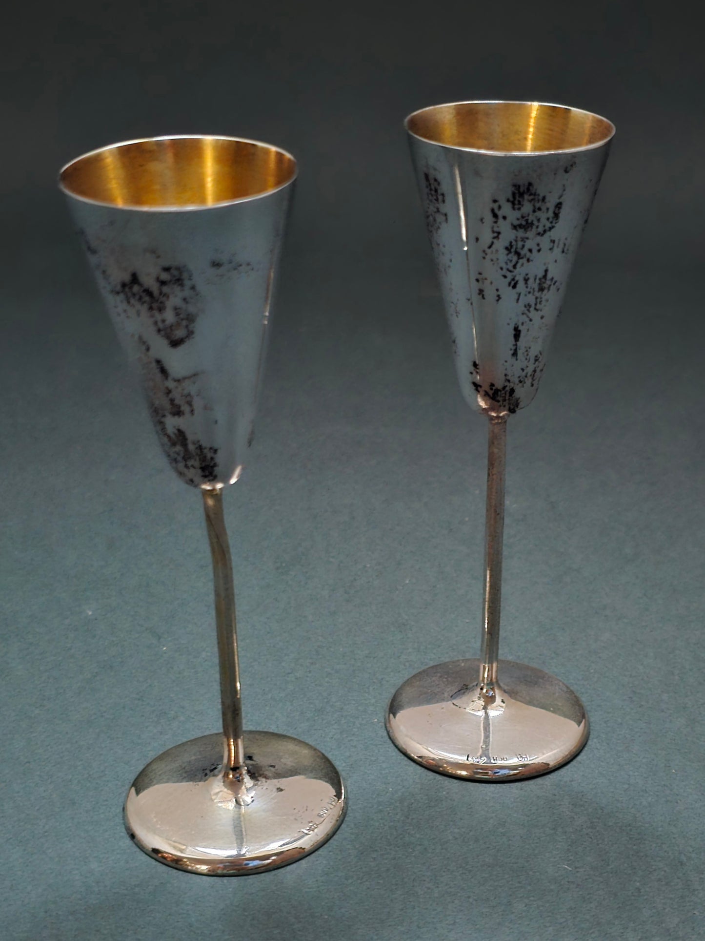 Pair of Edwardian Tulip Cups by Georg Roth & Co Hanau - Hallmarked 1910 Ceremonial Goblets