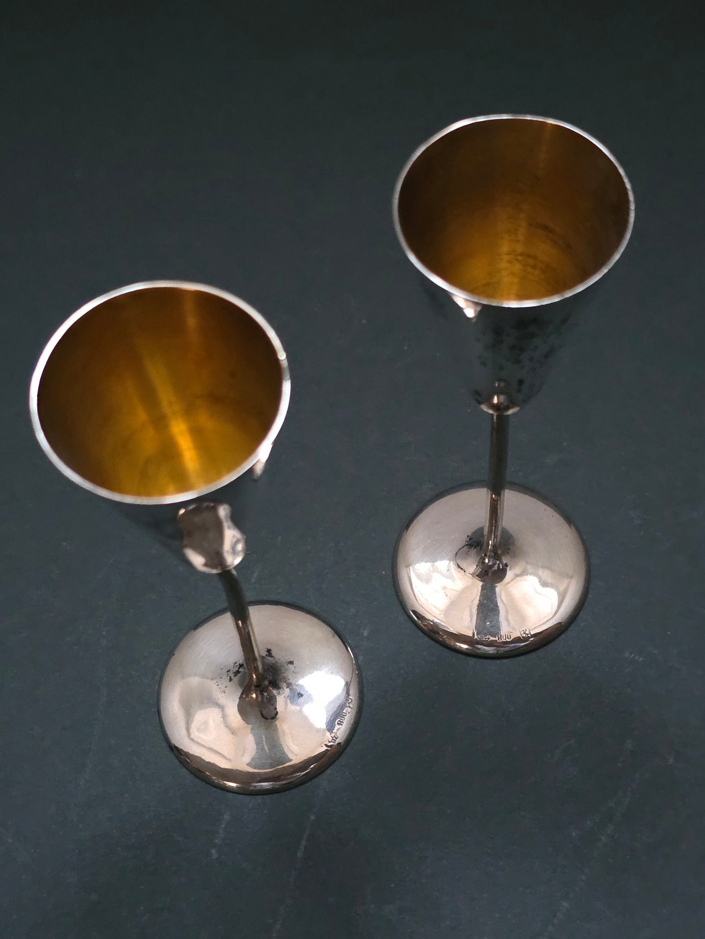 Pair of Edwardian Tulip Cups by Georg Roth & Co Hanau - Hallmarked 1910 Ceremonial Goblets