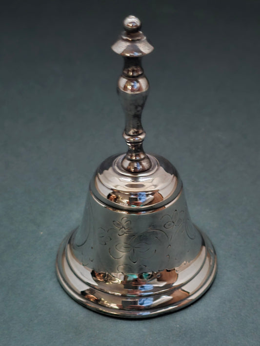 Antique Christofle Silver-Plated Table Bell - French Luxury circa 1870 with Ornate Engraving